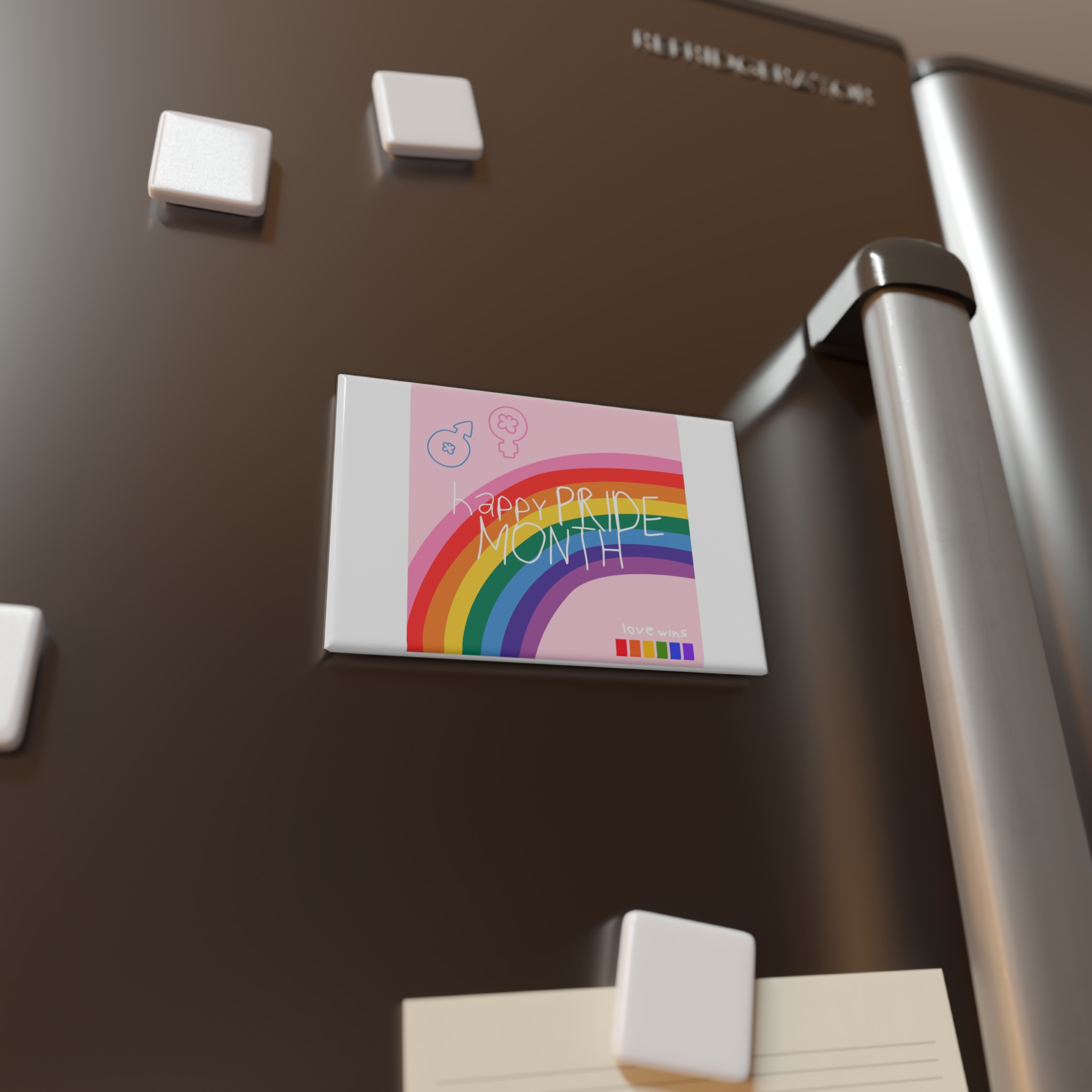 Cute Simple Banner Pride Month Symbols Pride Month With Lgbtq Flag Colours Button Magnet Rectangle 1 And 10 Pcs - Image 8