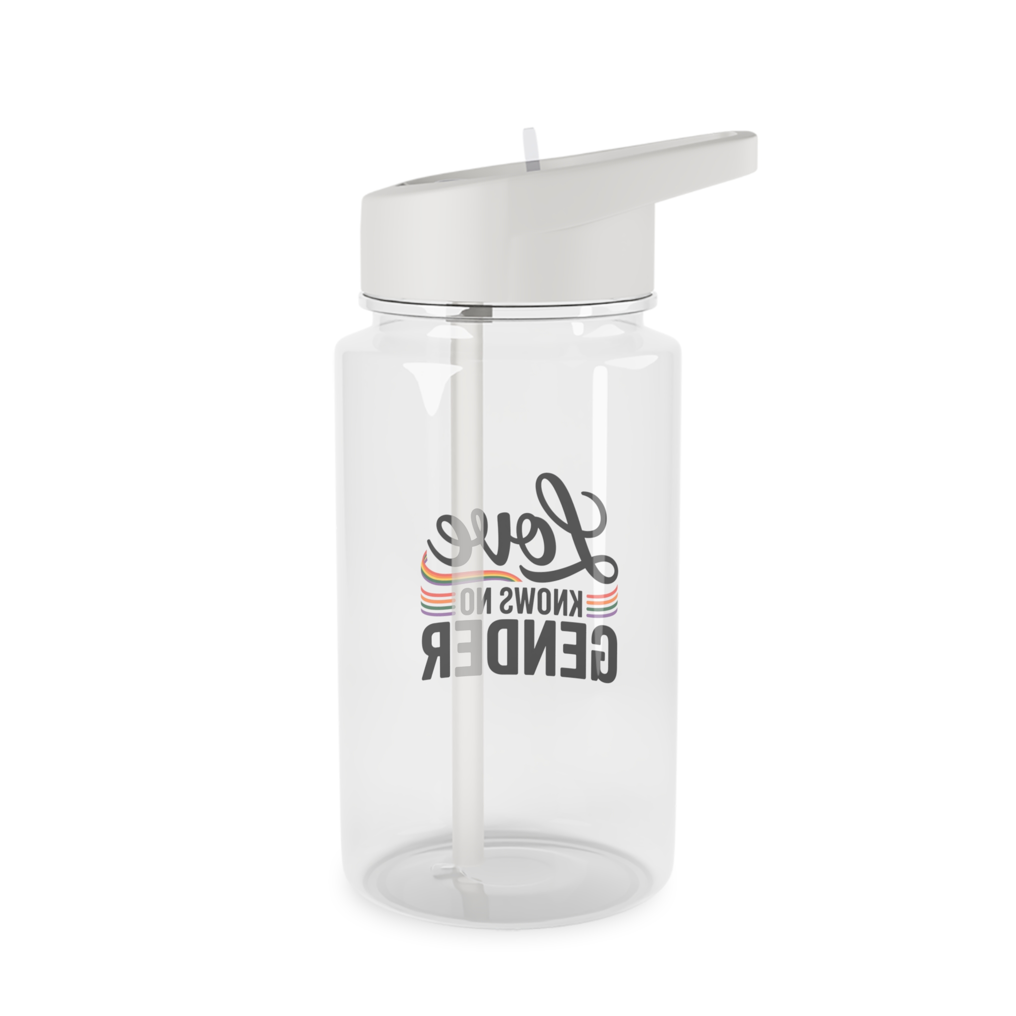 Love Knows No Gender T Shirt Design Isolated White Background 2 Tritan Water Bottle - Image 2