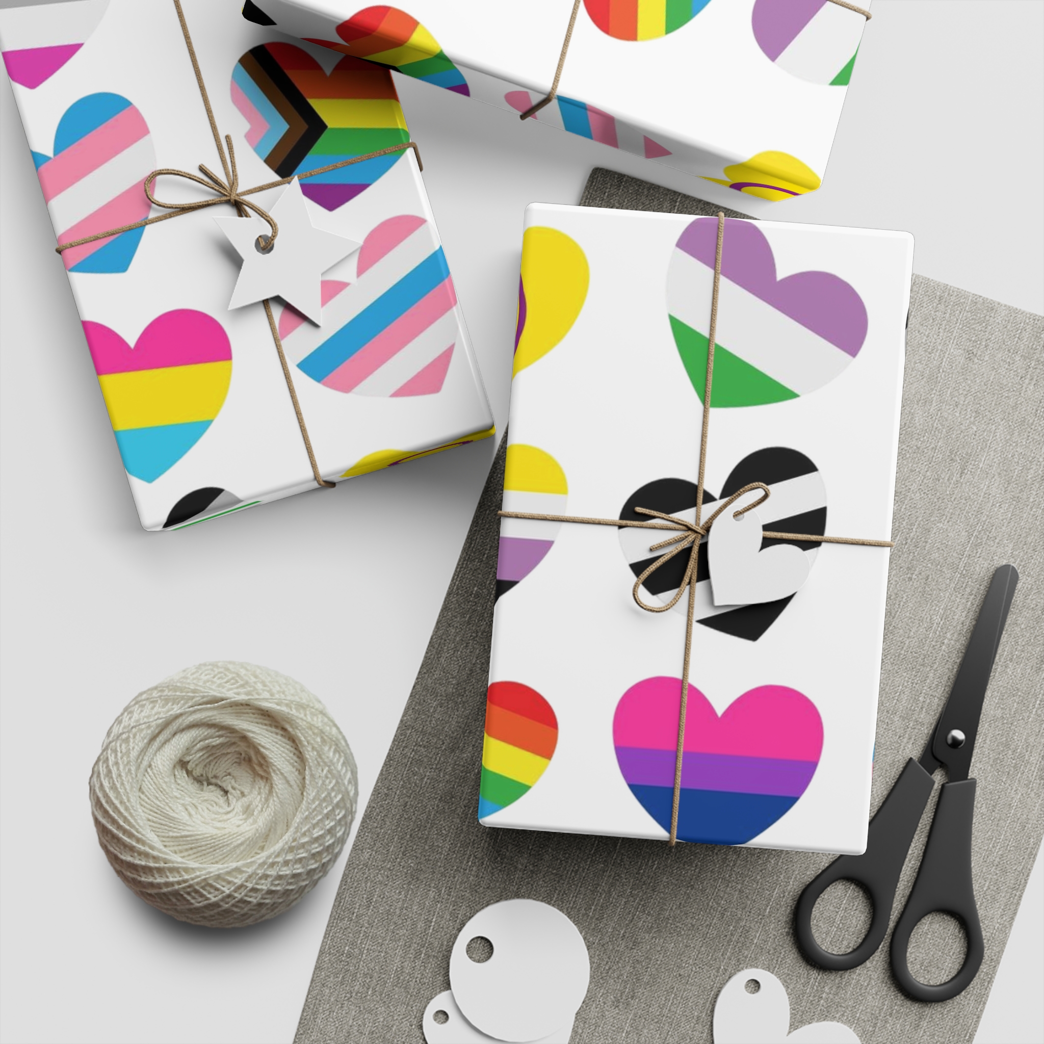Vector Seamless Pattern Gender Lgbt Flag Heart (1) Gift Wrapping Paper Sheets 1pc - Image 5
