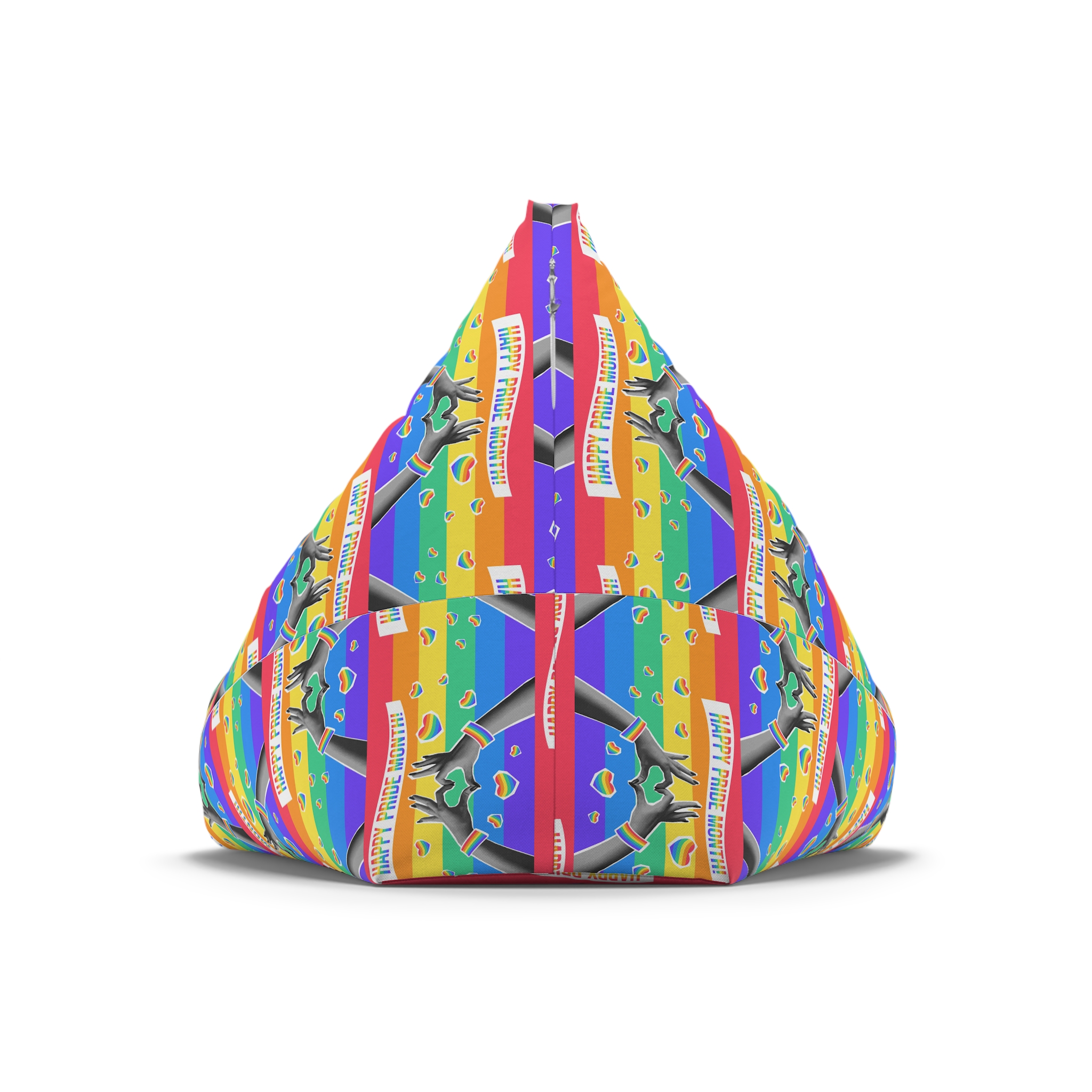 Lgbtq Pride Month Card Y2k Style Trendy Retro Collage Halftone Hands Bean Bag Chair Cover - Image 6