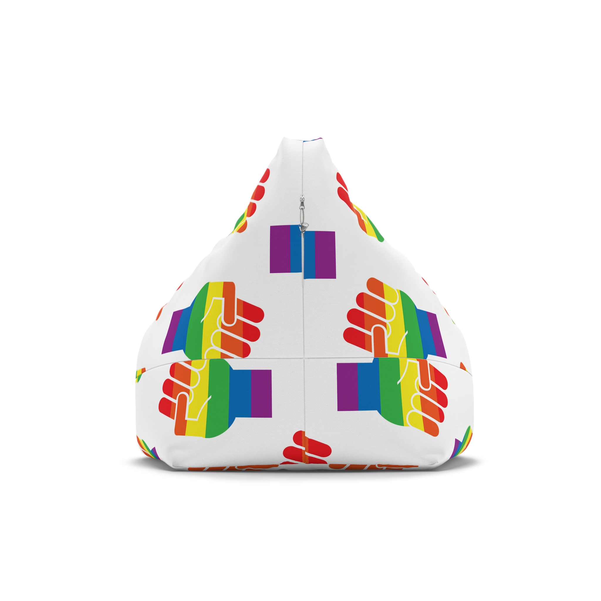 Vector Lgbt Rainbow Flag Fist Isolated White Background Bean Bag Chair Cover - Image 2