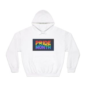 Lgbt Pride Rainbow Flag Lettering Banner Poster Social Media Pride Calligraphy With Unisex Dryblend Hooded Sweatshirt
