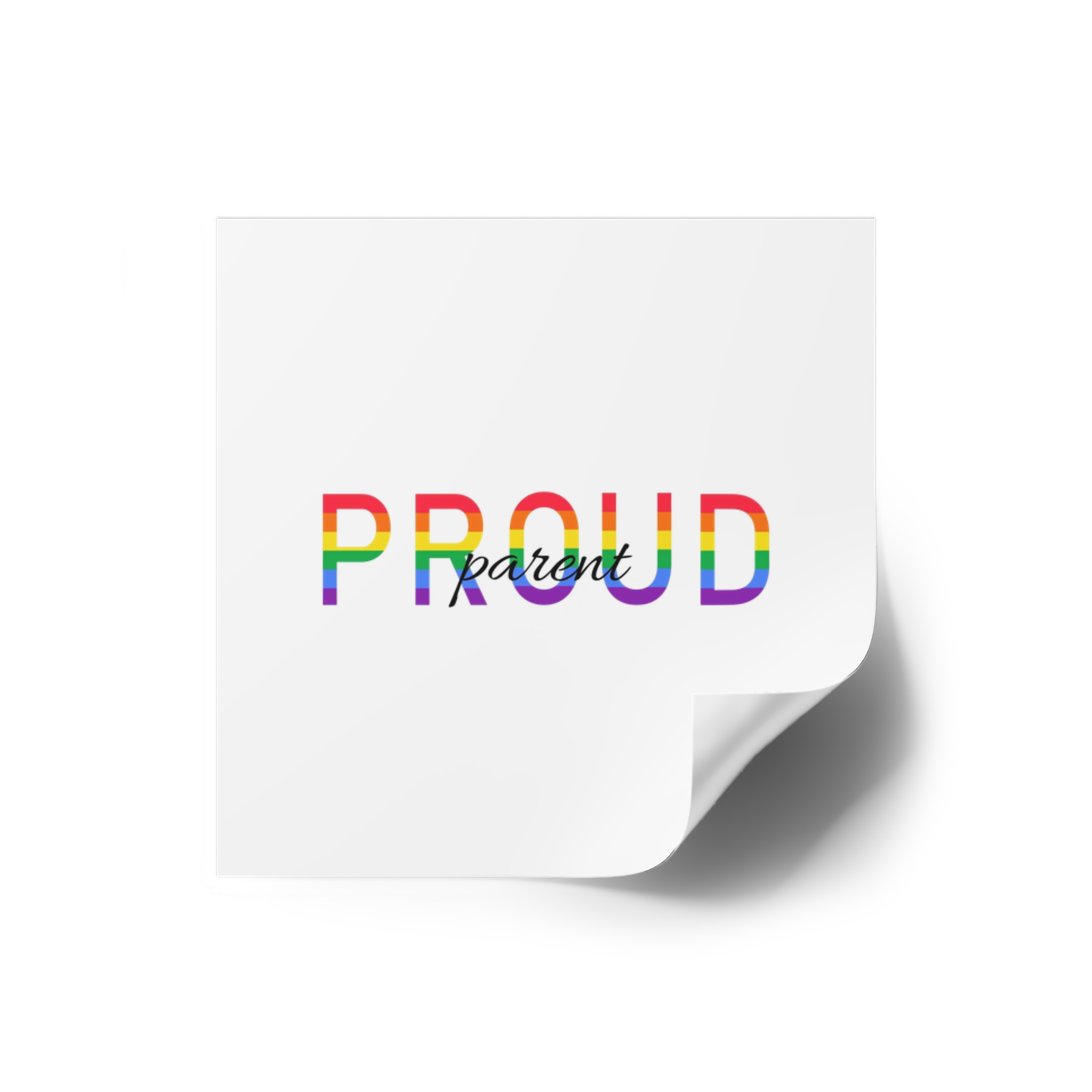 Proud Parent Letering Rainbow Colors Lgbt Flag Lgbt Parents Community Support Laminate Stickers Square - Image 2