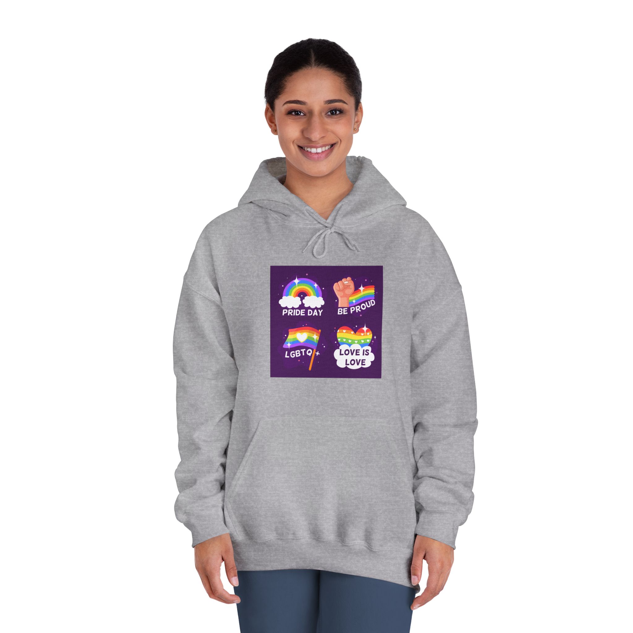 Pride Day Badges Collection Unisex Dryblend Hooded Sweatshirt - Image 16