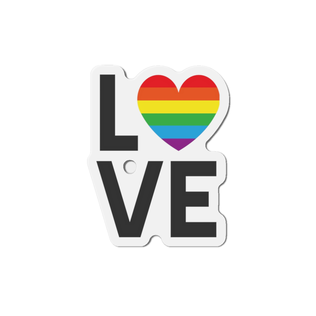 Vector Lgbt Rainbow Flag Love Lettering Isolated White Background Die Cut Magnets - Image 4
