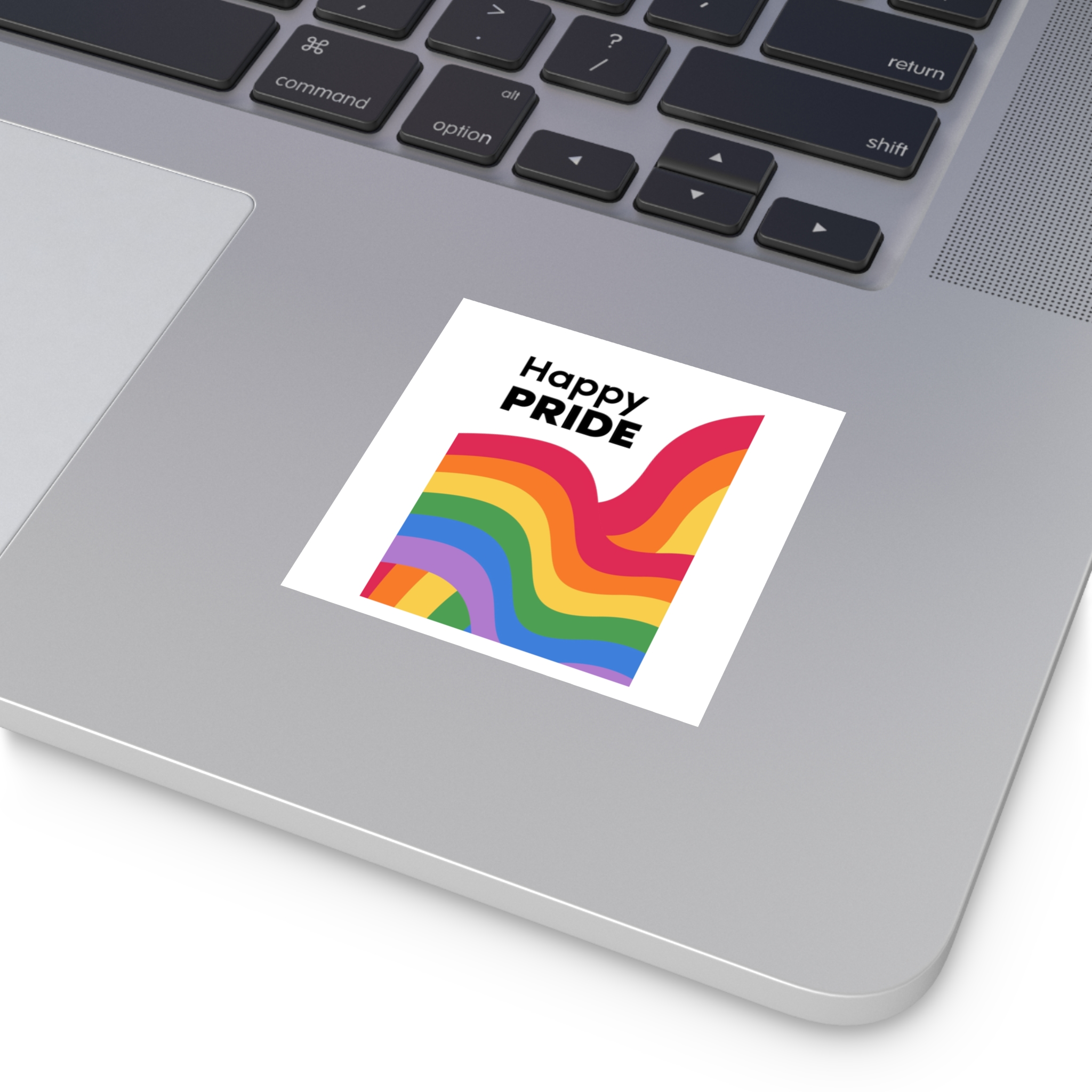 Happy Pride Month Rainbow Background Template Design Laminate Stickers Square - Image 11
