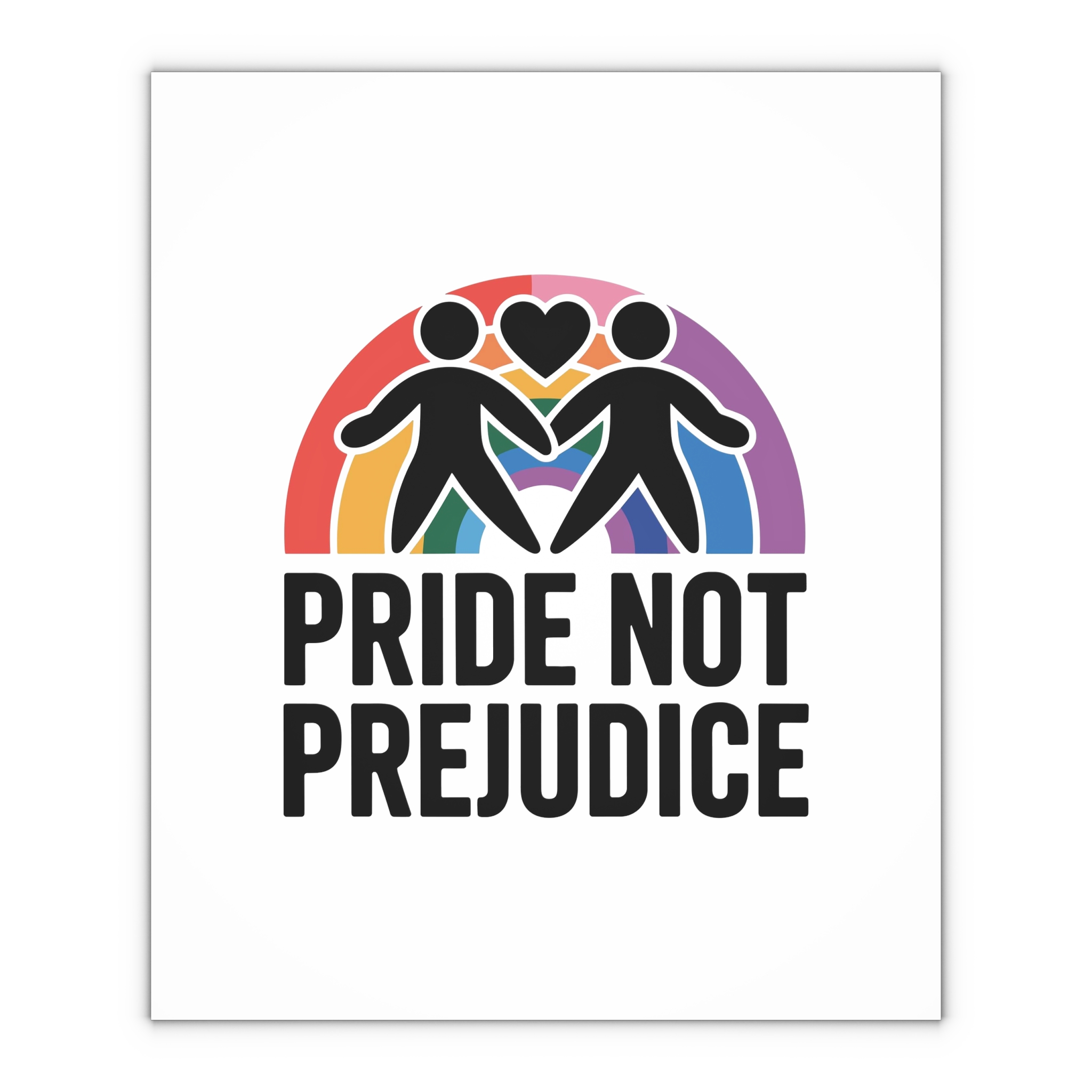 Pride Prejudice T Shirt Design Isolated White Background Gift Wrapping Paper Sheets 1pc - Image 4
