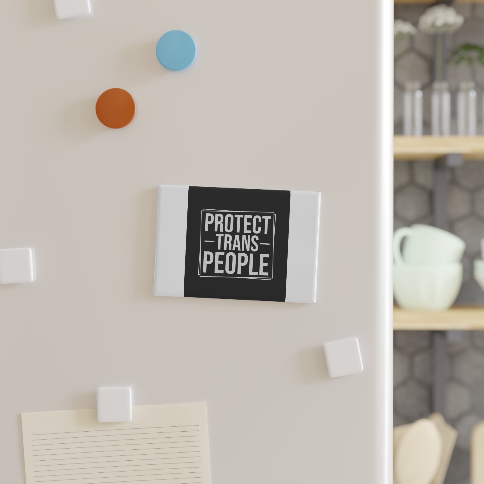 Feminism Tshirt Design Feminist Shirt Protect Trans People Button Magnet Rectangle 1 And 10 Pcs - Image 7