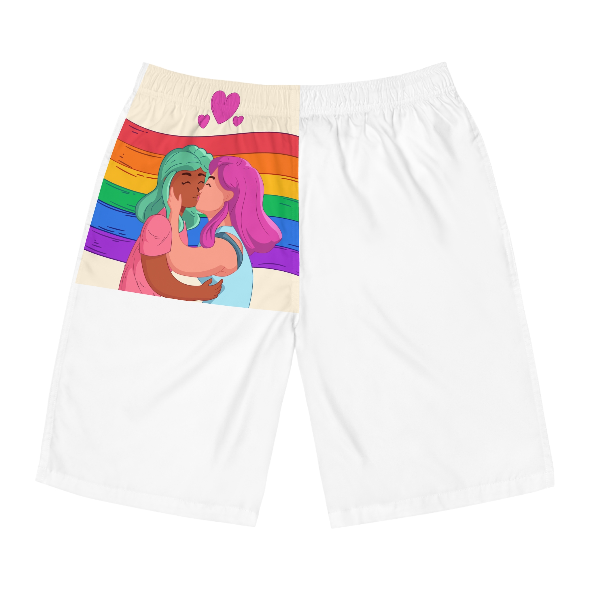 Lesbian Pride Design 4C2A50 Mens Board Shorts Aop