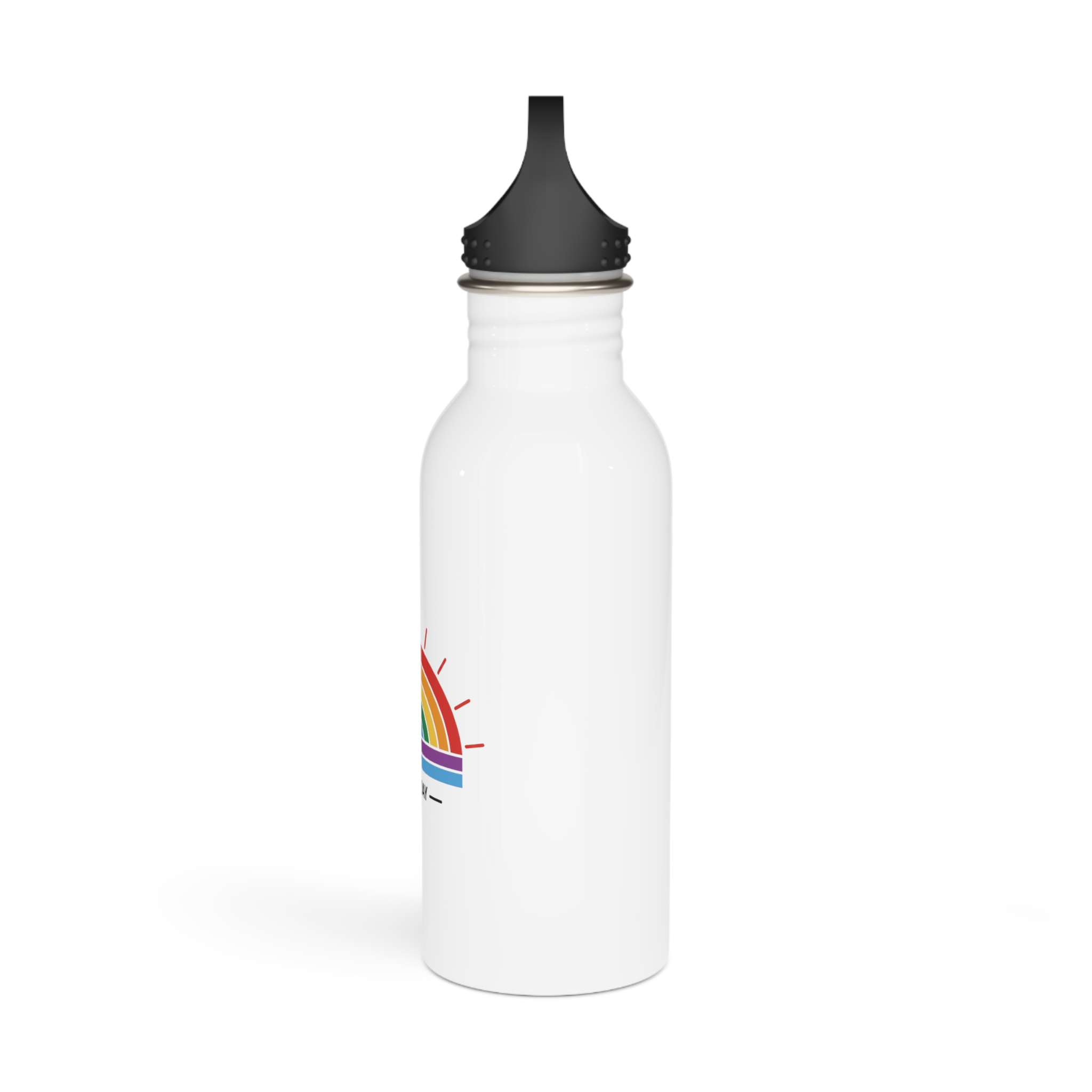 Pride Day Rainbow Flag Icon Vector Illustration Celebrating Lgbtq Community Diversity With Colorful Stripes Radiant Design Stainless Steel Water Bottle - Image 4