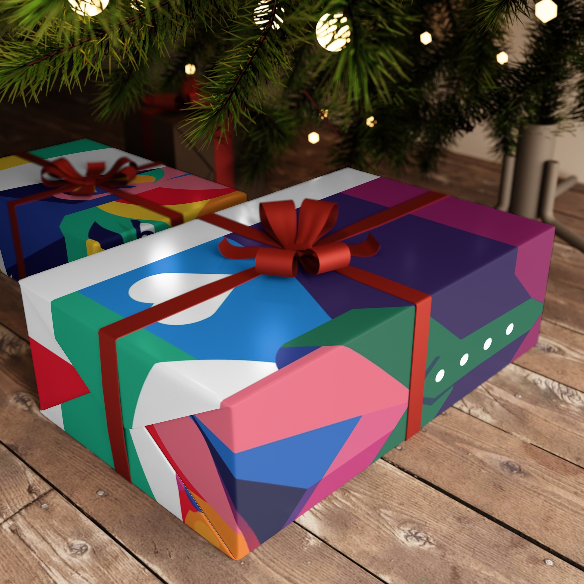 Poster Man With Rainbow Colored Face Rainbow Colored Background Gift Wrapping Paper Sheets 1pc - Image 6