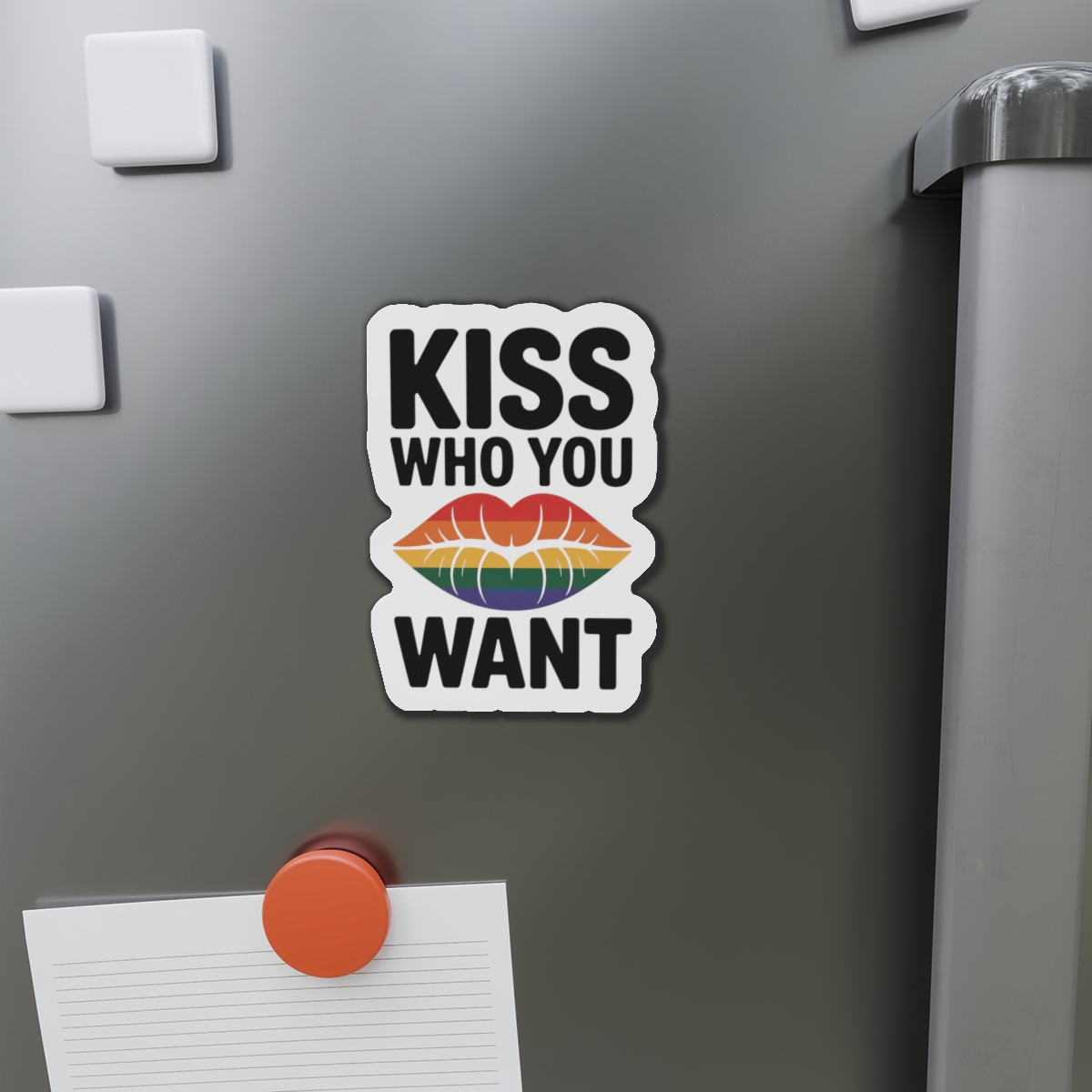 Kiss Who You Want T Shirt Design Isolated White Background 2 Die Cut Magnets - Image 11