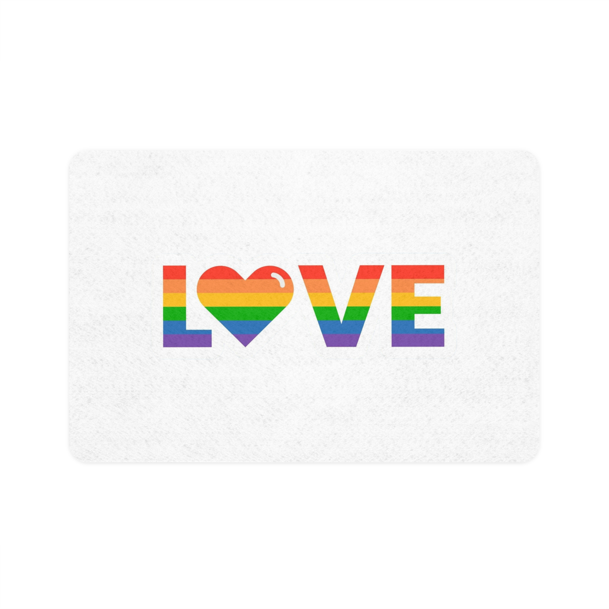 Vector Flat Pride Month Labels White Pet Food Mat 12x18