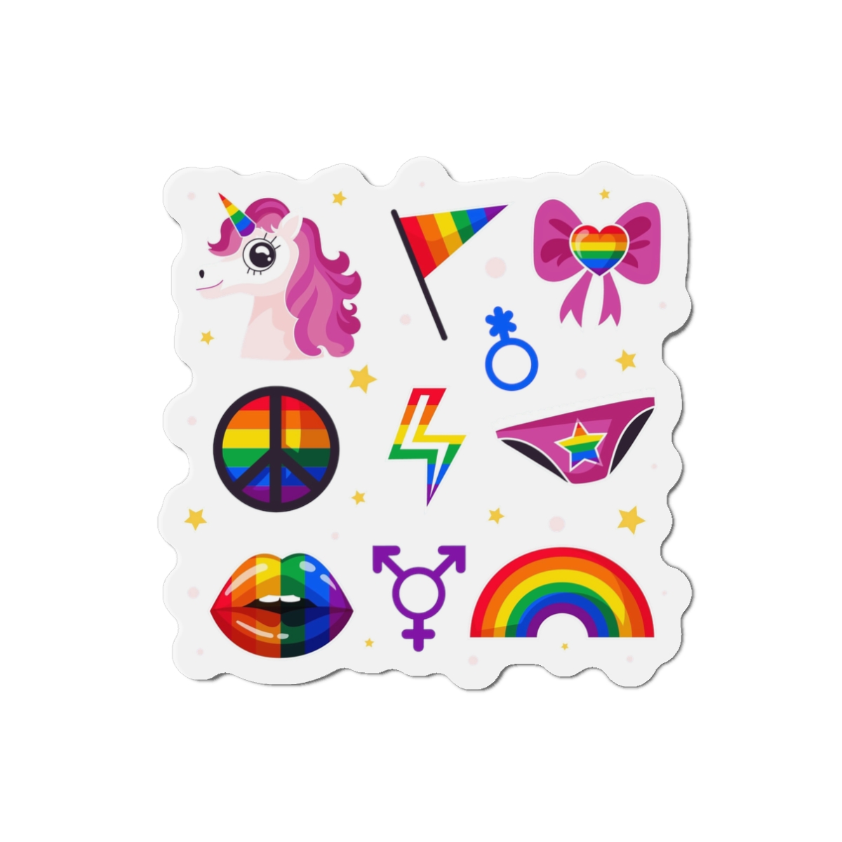 Flat Pride Month Lgbt Elements Collection Die Cut Magnets - Image 4