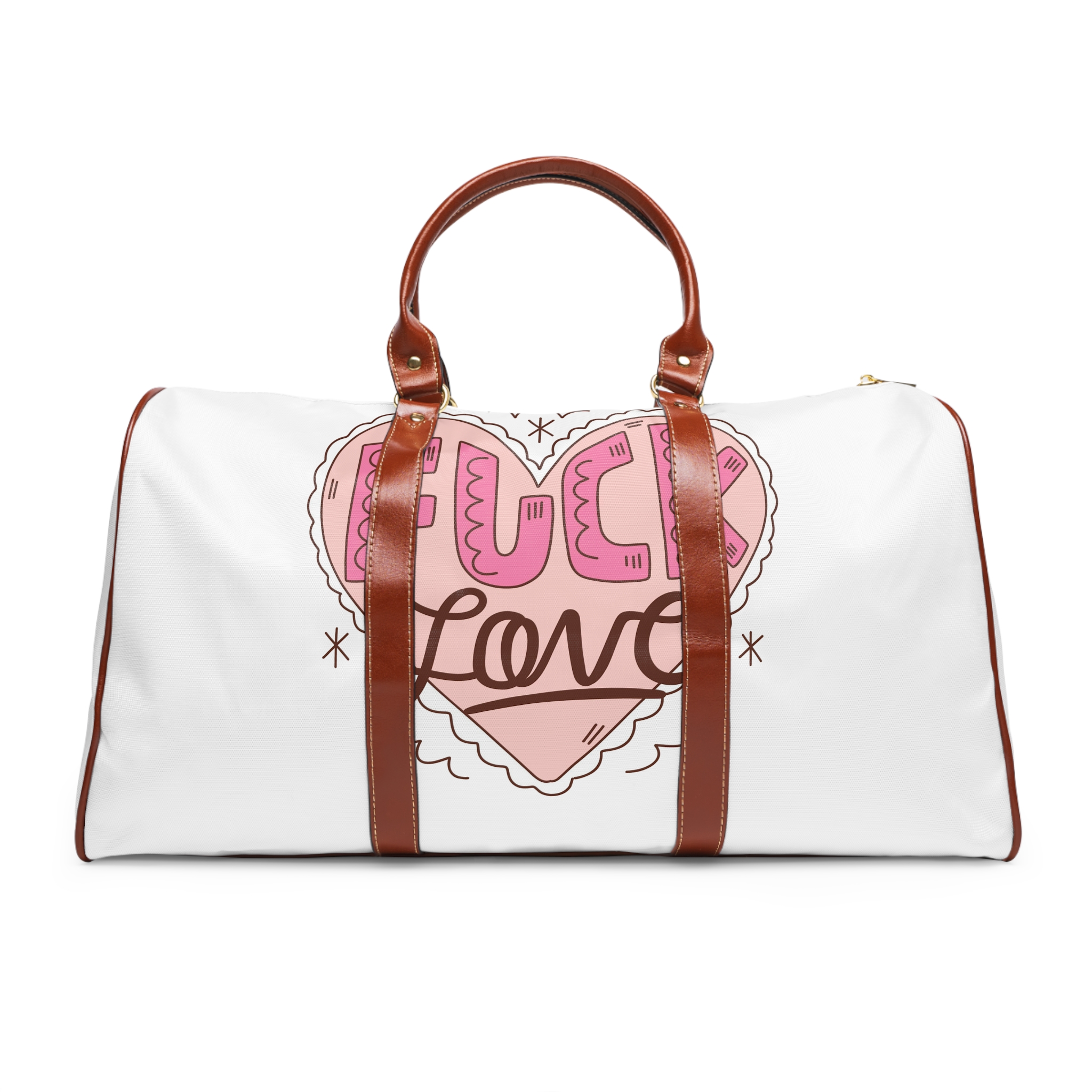 Hand Drawn No Love Illustration Waterproof Travel Bag
