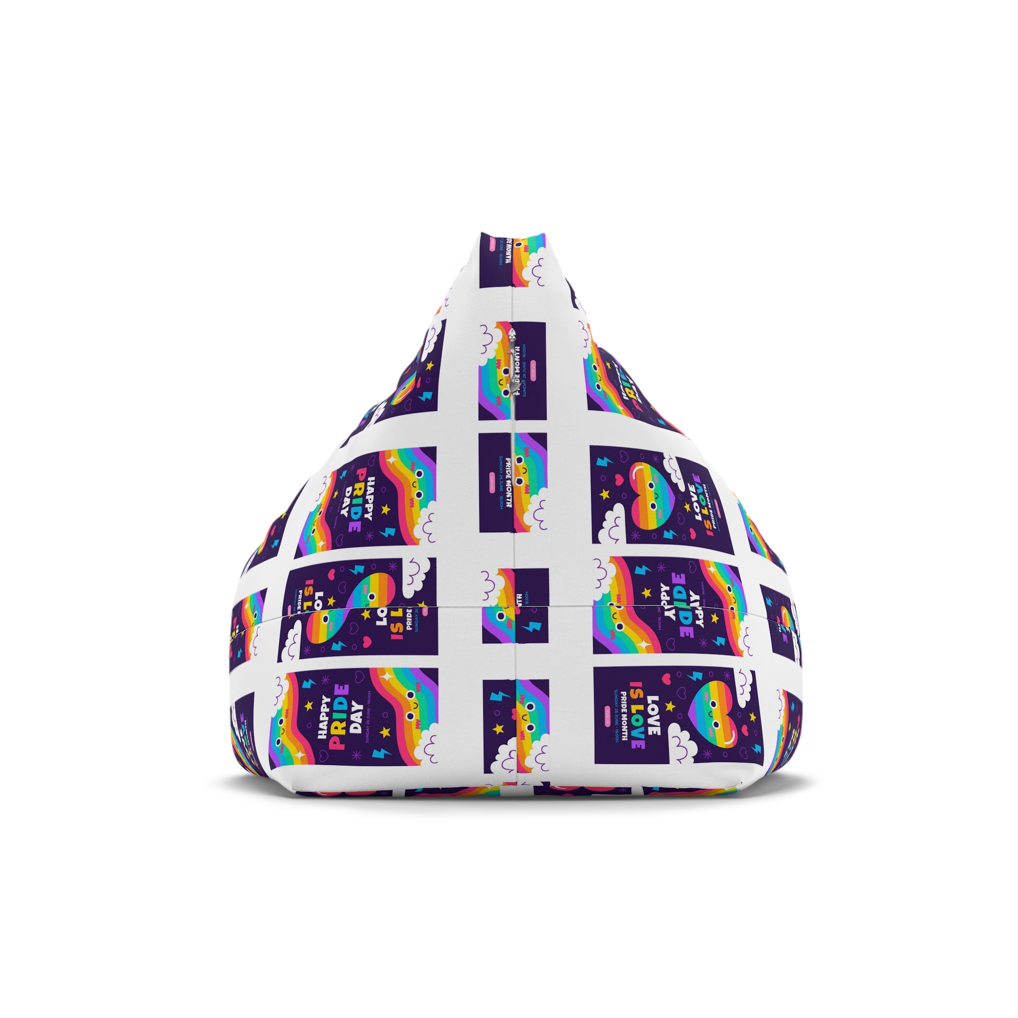 Flat Pride Month Vertical Banners Collection Bean Bag Chair Cover - Image 2
