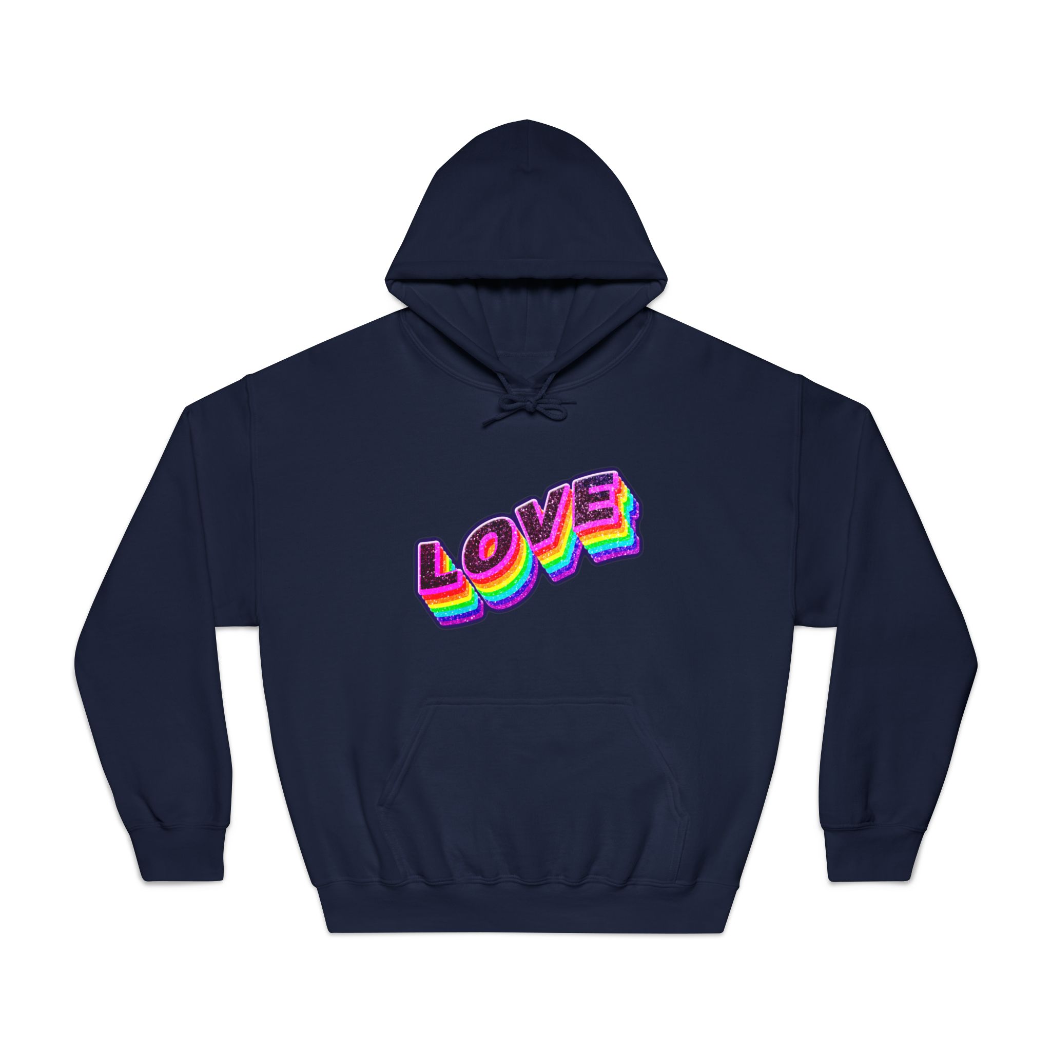 Love Png Word Rainbow Typography Unisex Dryblend Hooded Sweatshirt - Image 29