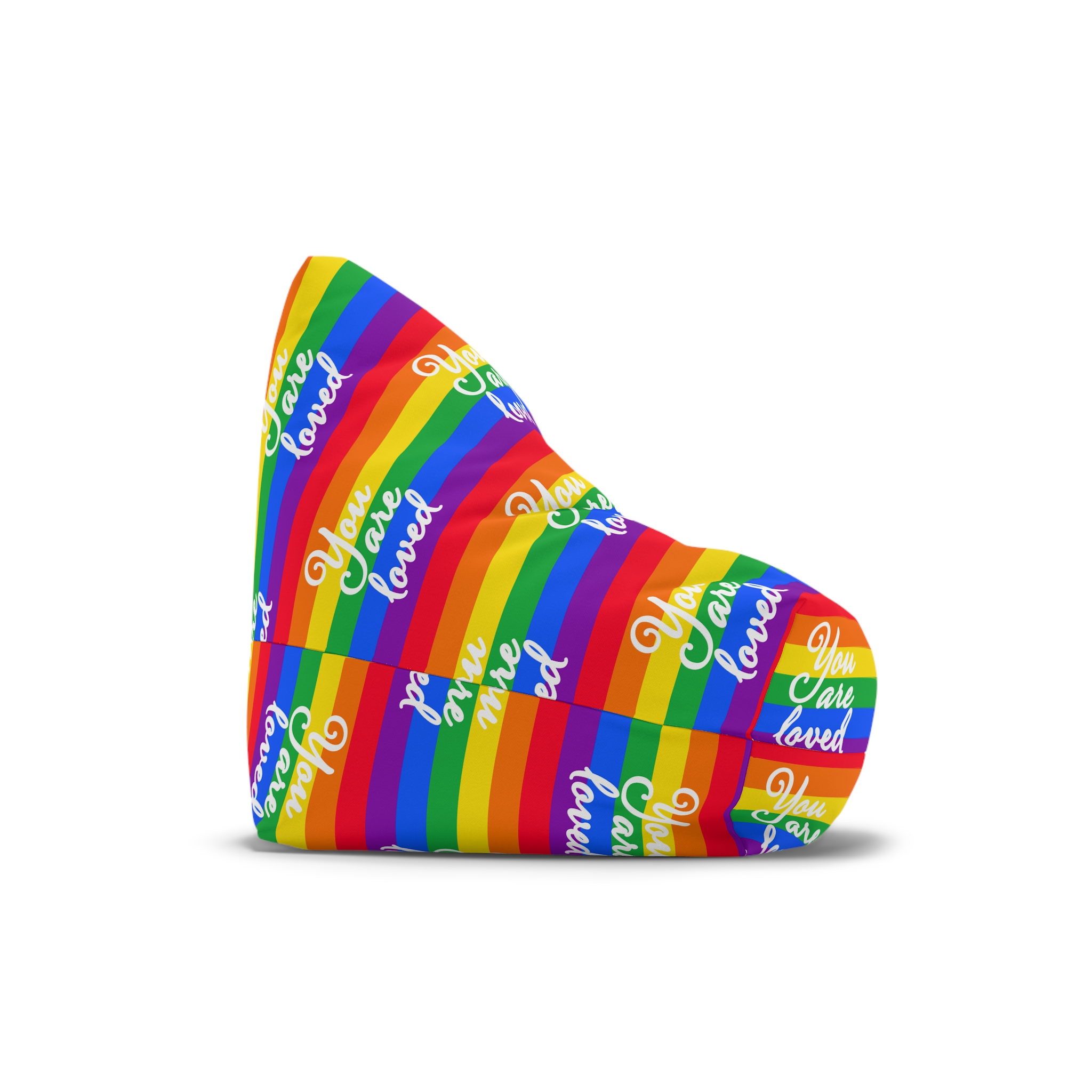 You Are Loved Words Lgbt Pride Flag Background Bean Bag Chair Cover - Image 3