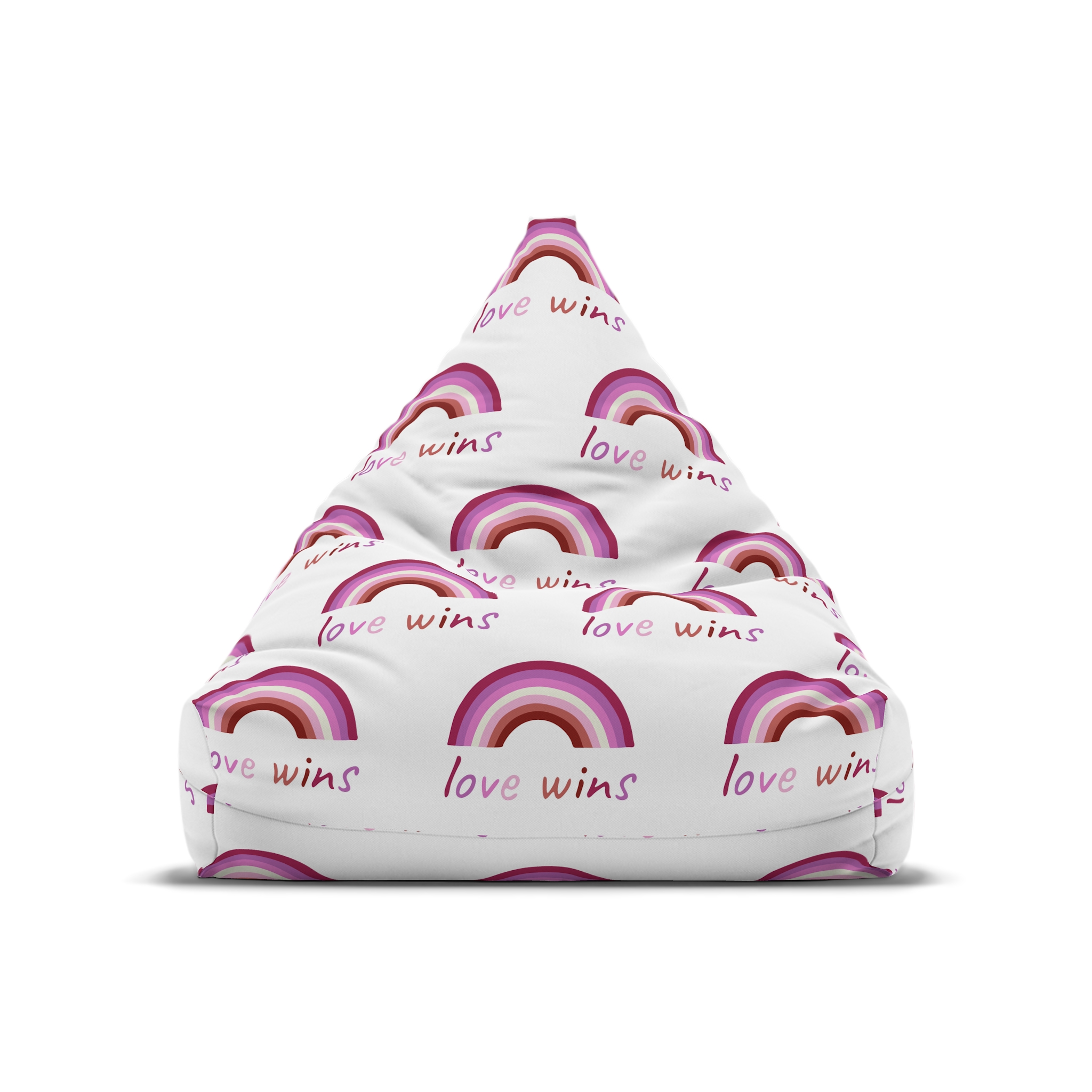 Colorful Rainbow Shape Lesbian Pride Flag Happy Pride Day Lgbtqia Community Pride Month Vector Hand Bean Bag Chair Cover - Image 5