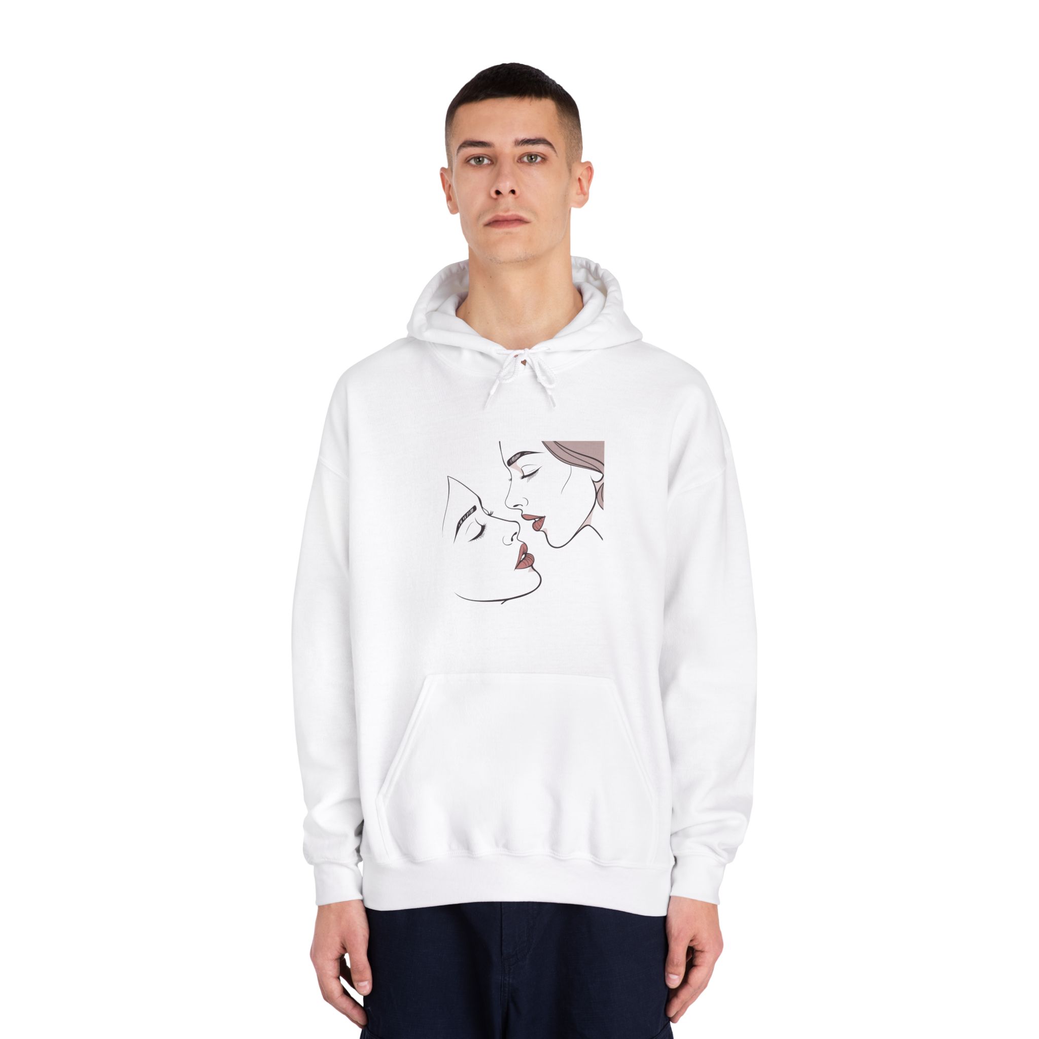 Perfect Lip Set Open Close Smooches (1) Unisex Dryblend Hooded Sweatshirt - Image 3