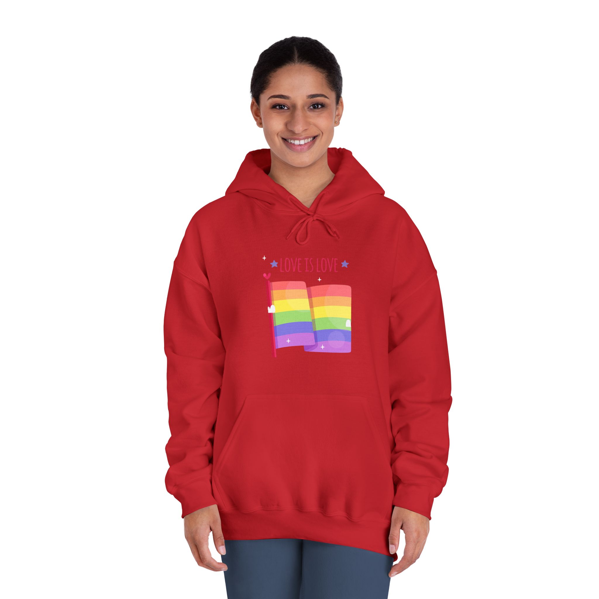 Pride Day Flag With Love Unisex Dryblend Hooded Sweatshirt - Image 36