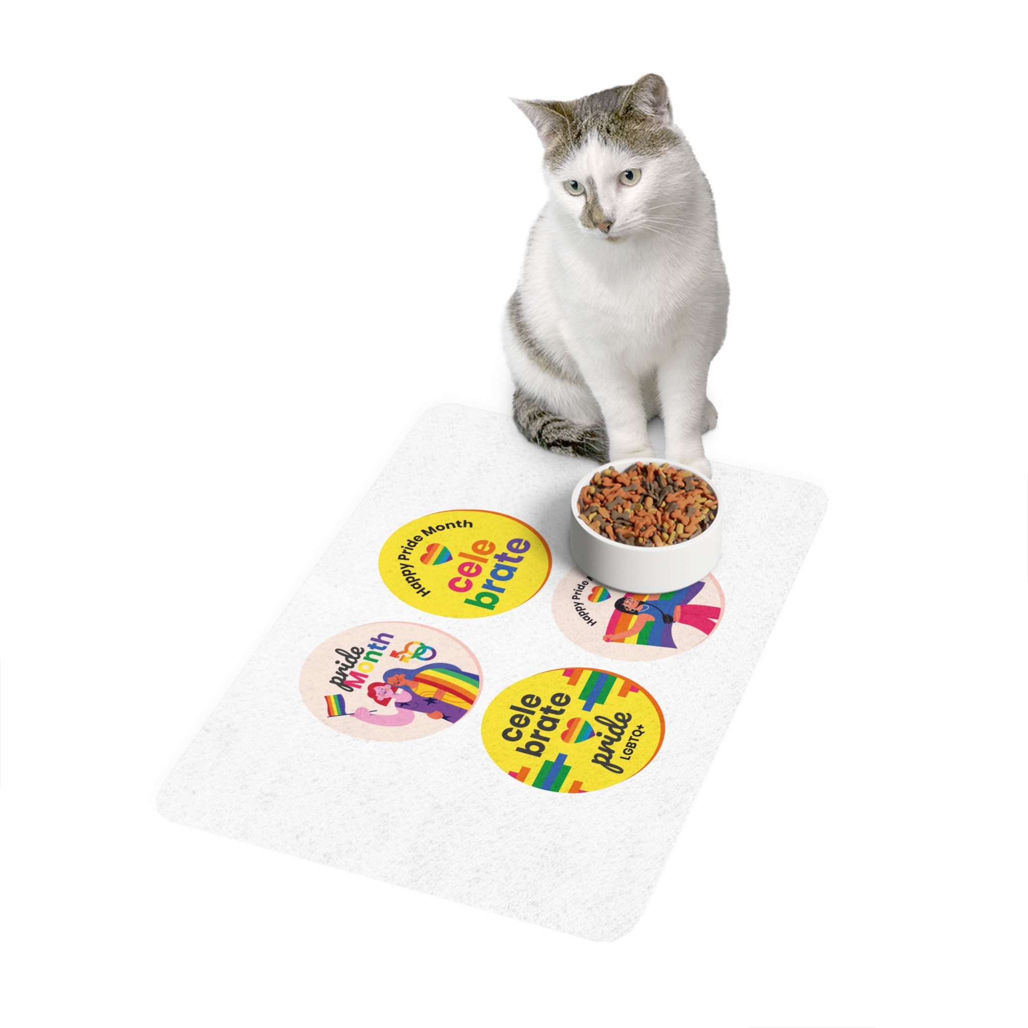 Flat Pride Month Labels Collection (1) Pet Food Mat 12x18 - Image 3