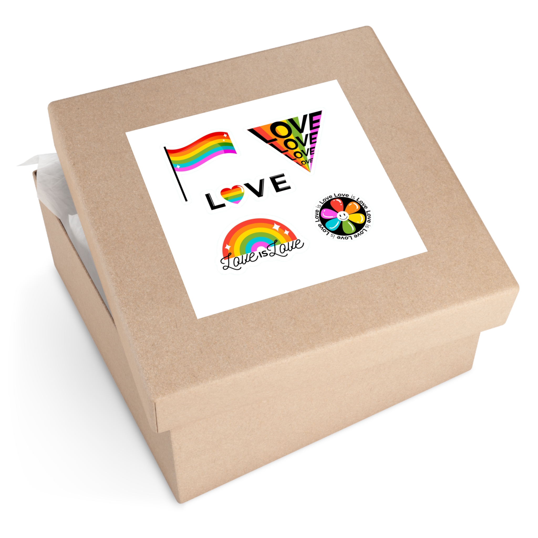 Pride Day Badges With Flag Laminate Stickers Square - Image 59