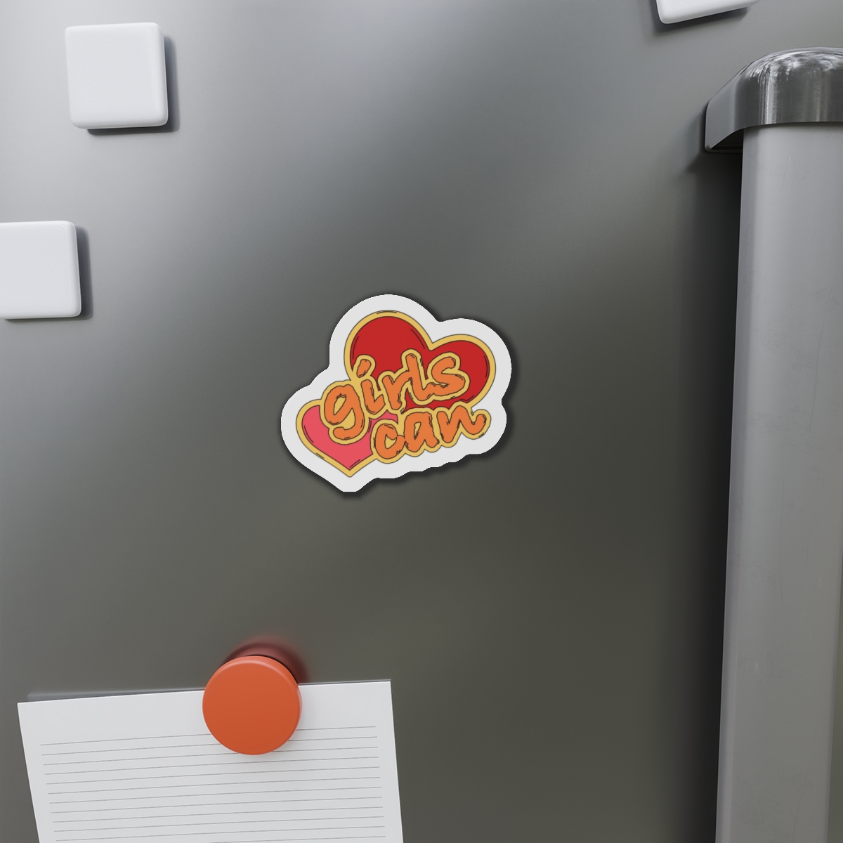 Girls Can Heart Sticker Vector Die Cut Magnets - Image 8