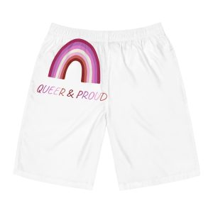 Colorful Rainbow Shape Lesbian Pride Flag Happy Pride Day Lgbtqia Community Pride Month Vector Hand Drawn Doodle Posters Stickers Logo Cards(1) Mens Board Shorts Aop