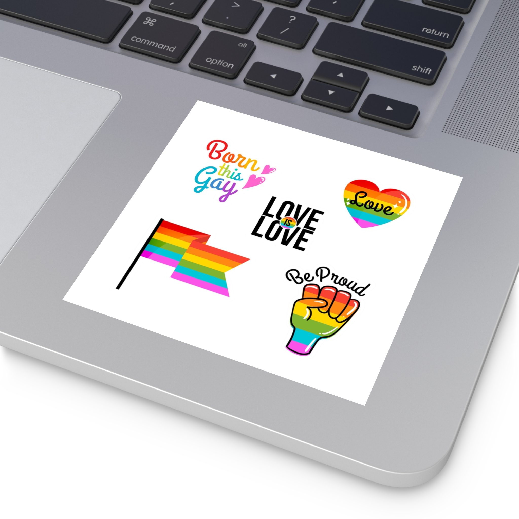 Pride Day Badges With Flag Collection Laminate Stickers Square - Image 19