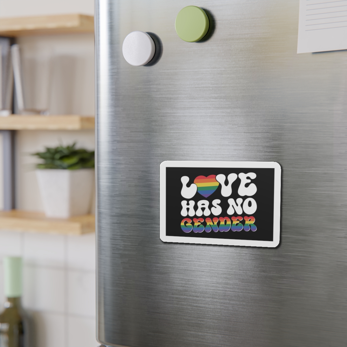 Rainbow Sign That Says Love No Women No Gender(1) Die Cut Magnets - Image 9