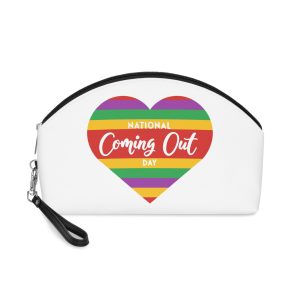 National Coming Out Day Rainbow Heart With Text Pride Lgbtq - Makeup Bag