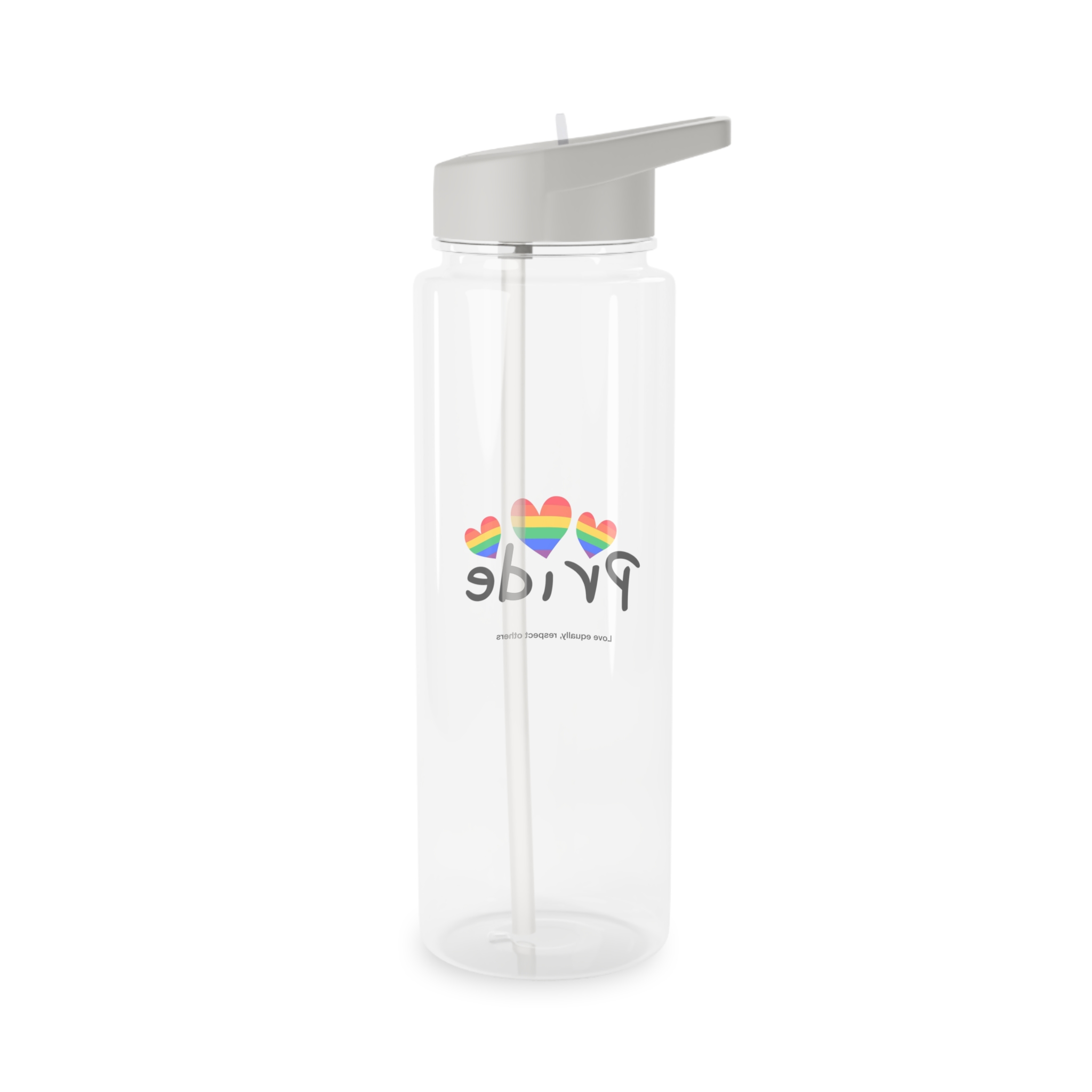 Love Letter Pride Rainbow Lettering Text Writing Pattern Freedom Love Heart Homo Colors Flag Parade(2) Tritan Water Bottle - Image 6