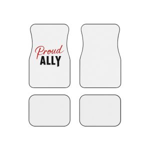 Proud Ally T Shirt Design Isolated White Background Car Mats Set Of 4
