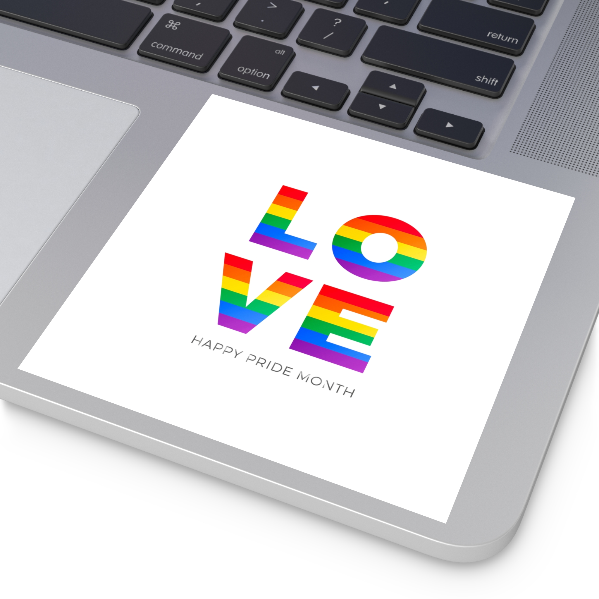 Love Word With Gay Pride Flag Laminate Stickers Square - Image 39