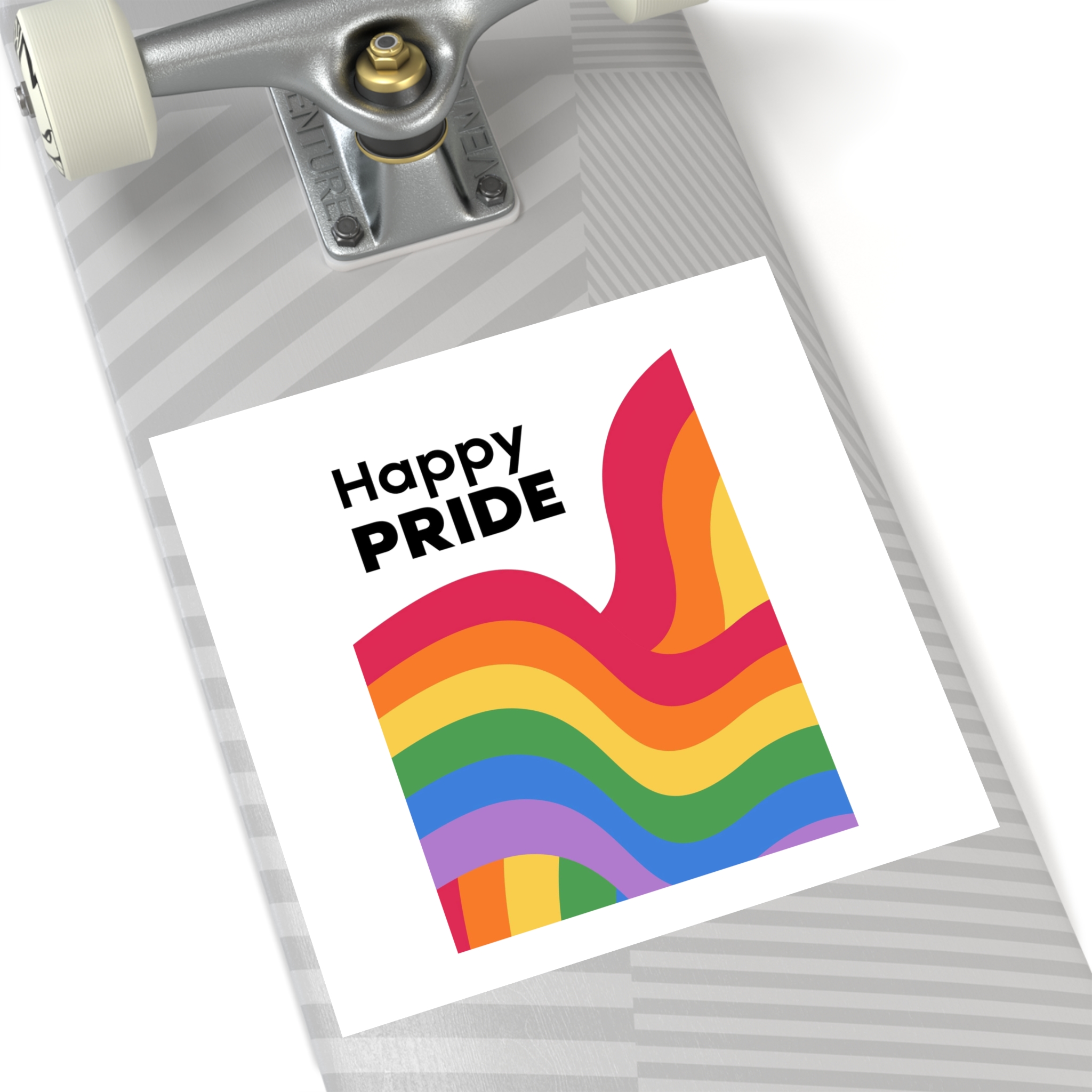 Happy Pride Month Rainbow Background Template Design Laminate Stickers Square - Image 60