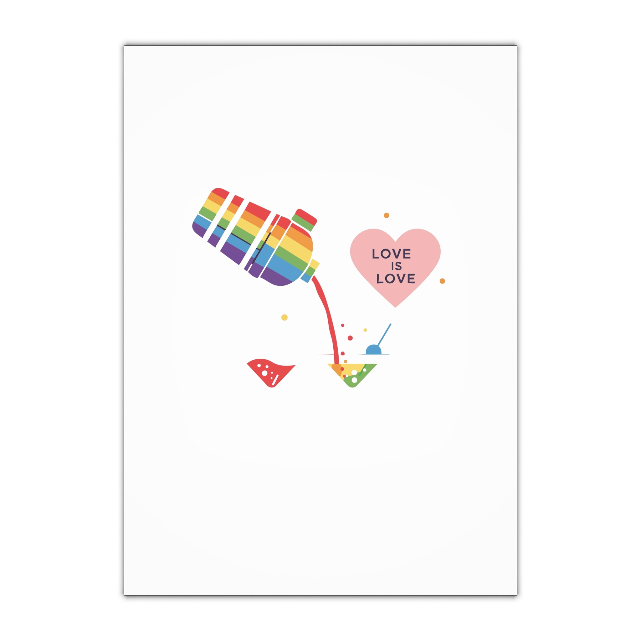 Rainbow Cocktail Shaker Pouring Drink With Heart Love Is Love Illustration Vector Gift Wrapping Paper Sheets 1pc