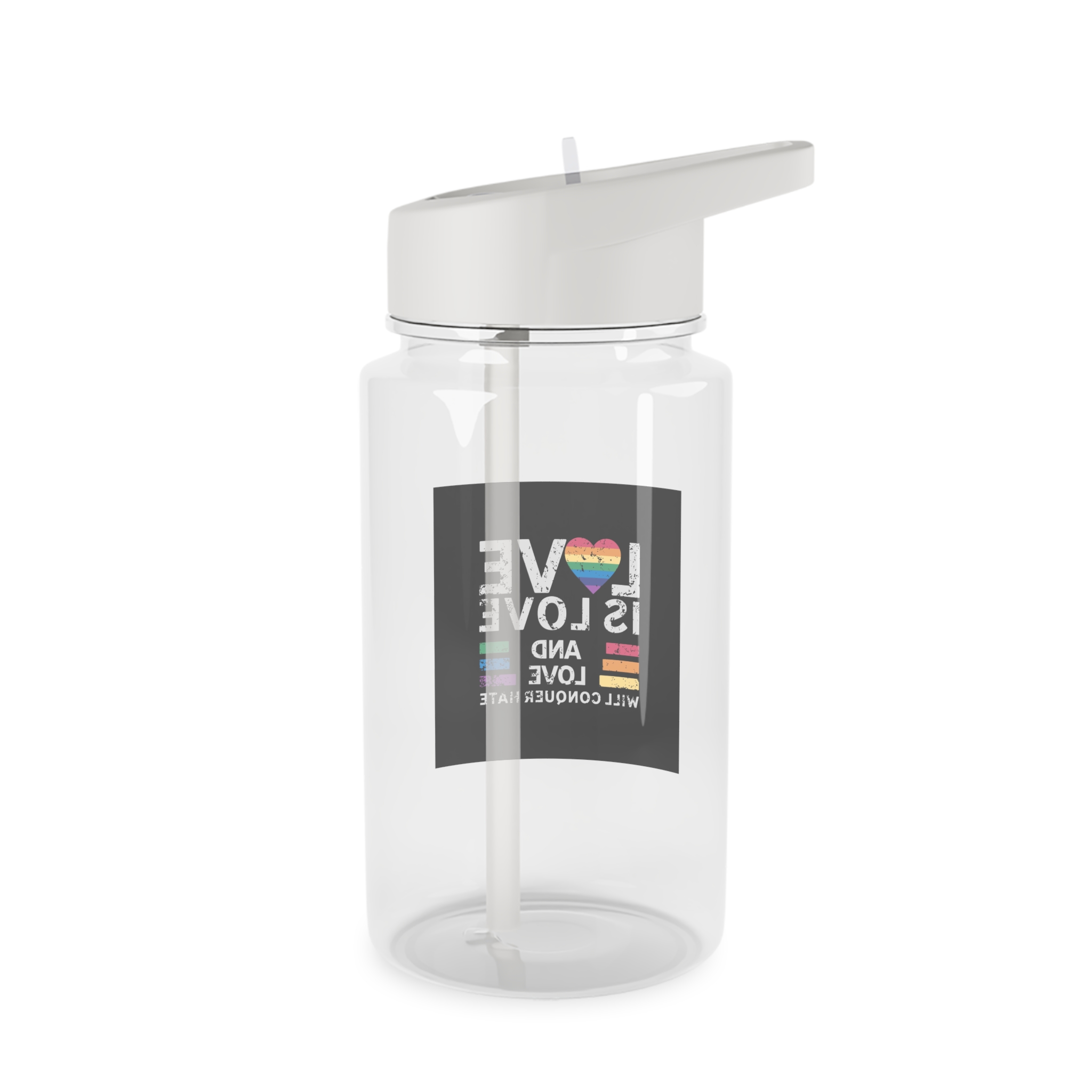 Love Is Love and Love Will Conquer Hate Tritan Water Bottle - Image 2