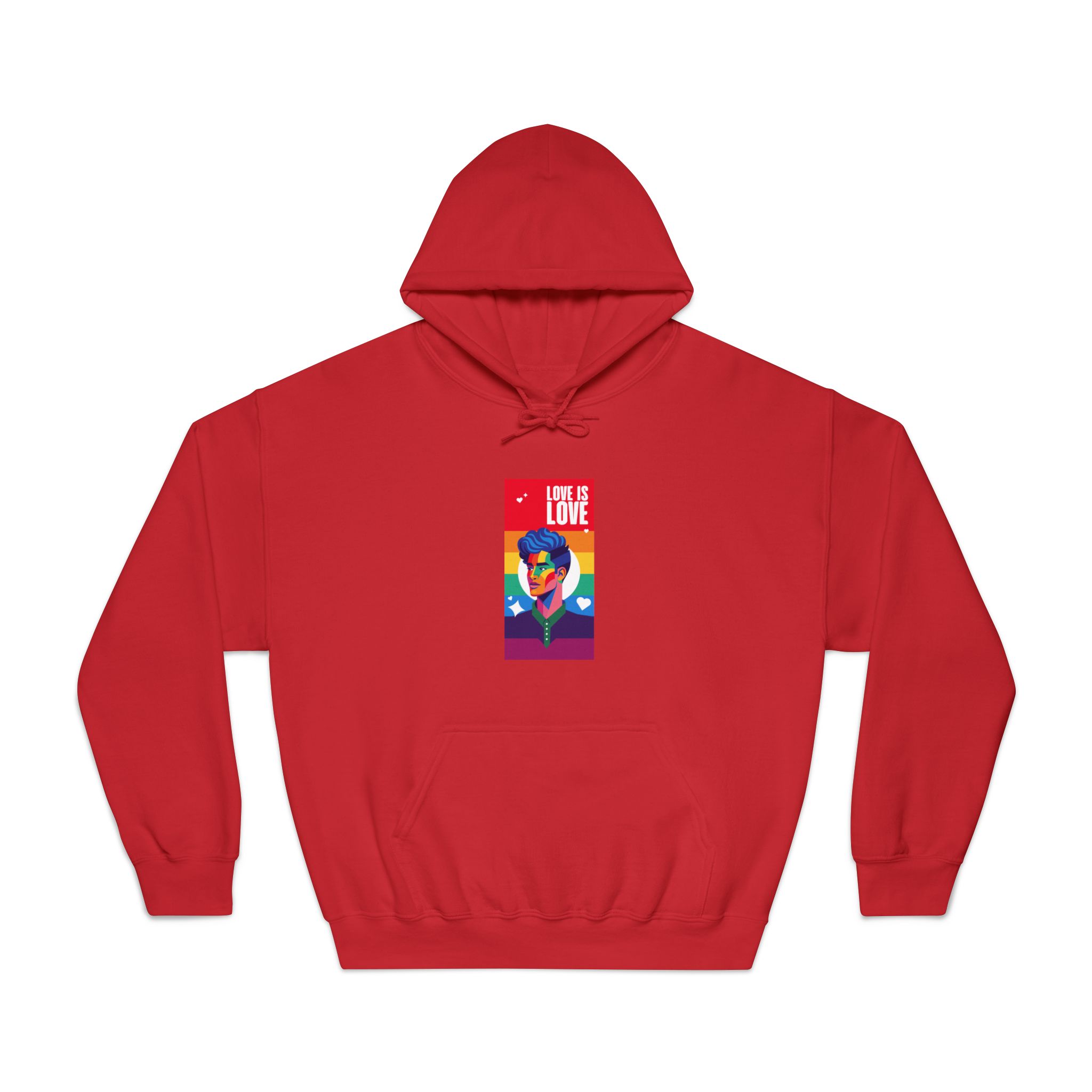 Poster Man With Rainbow Colored Face Rainbow Colored Background Unisex Dryblend Hooded Sweatshirt - Image 33