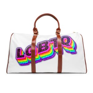 Lgbtq Rainbow 3d Png Typography Waterproof Travel Bag