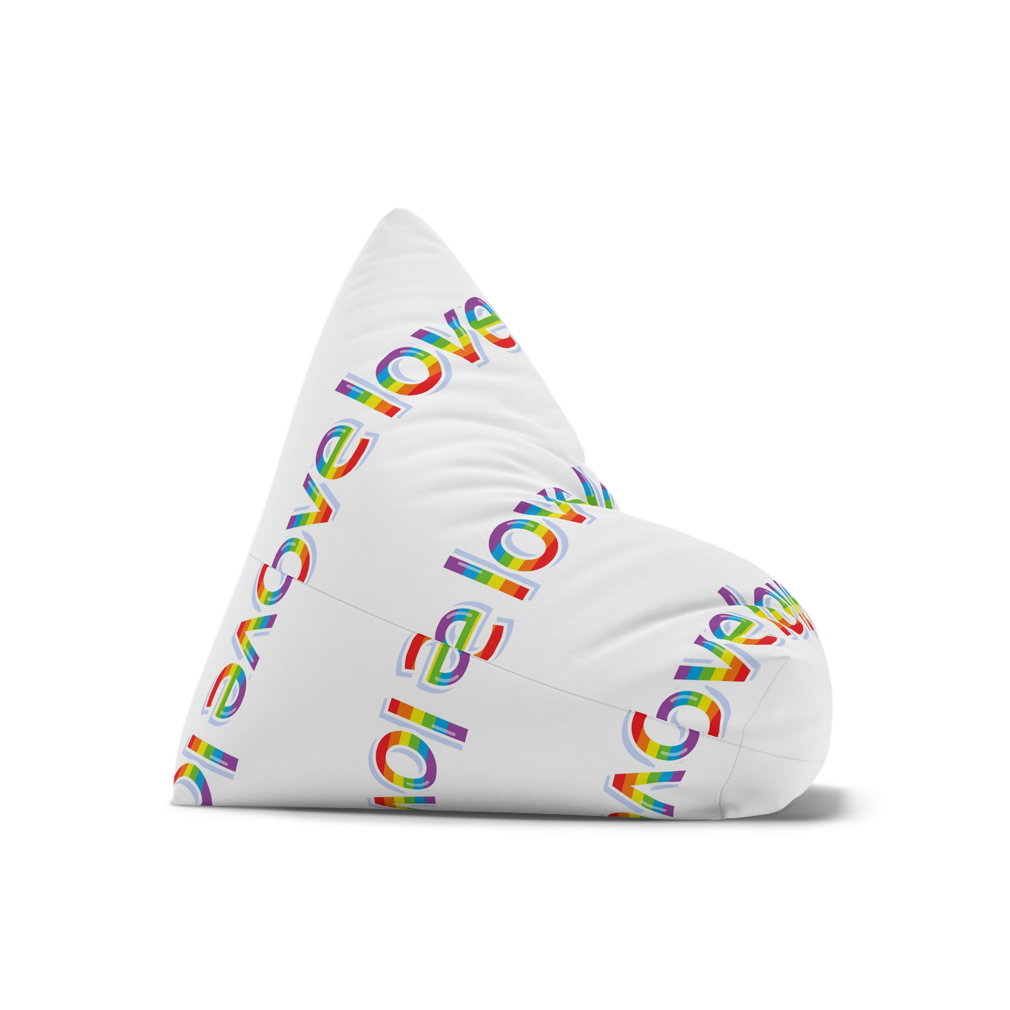 Word Love Rainbow Beautiful Letters Sticker Word Love Light Background Bean Bag Chair Cover - Image 7