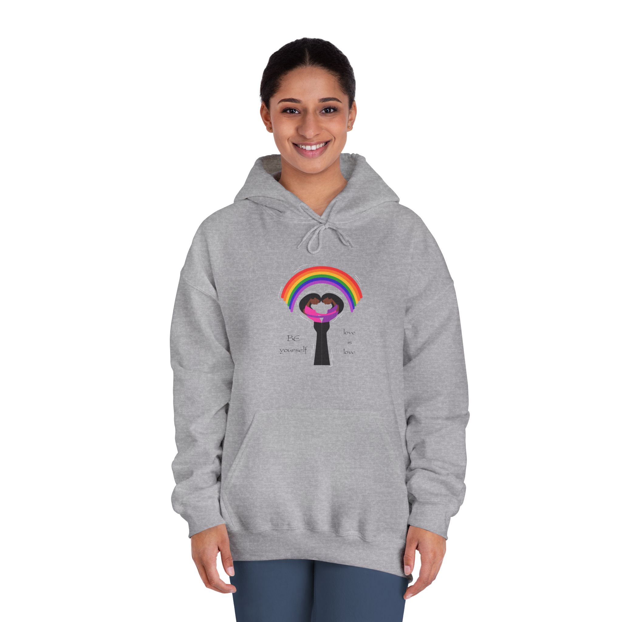 Poster Two Girls Hugging With Rainbow Unisex Dryblend Hooded Sweatshirt - Image 16