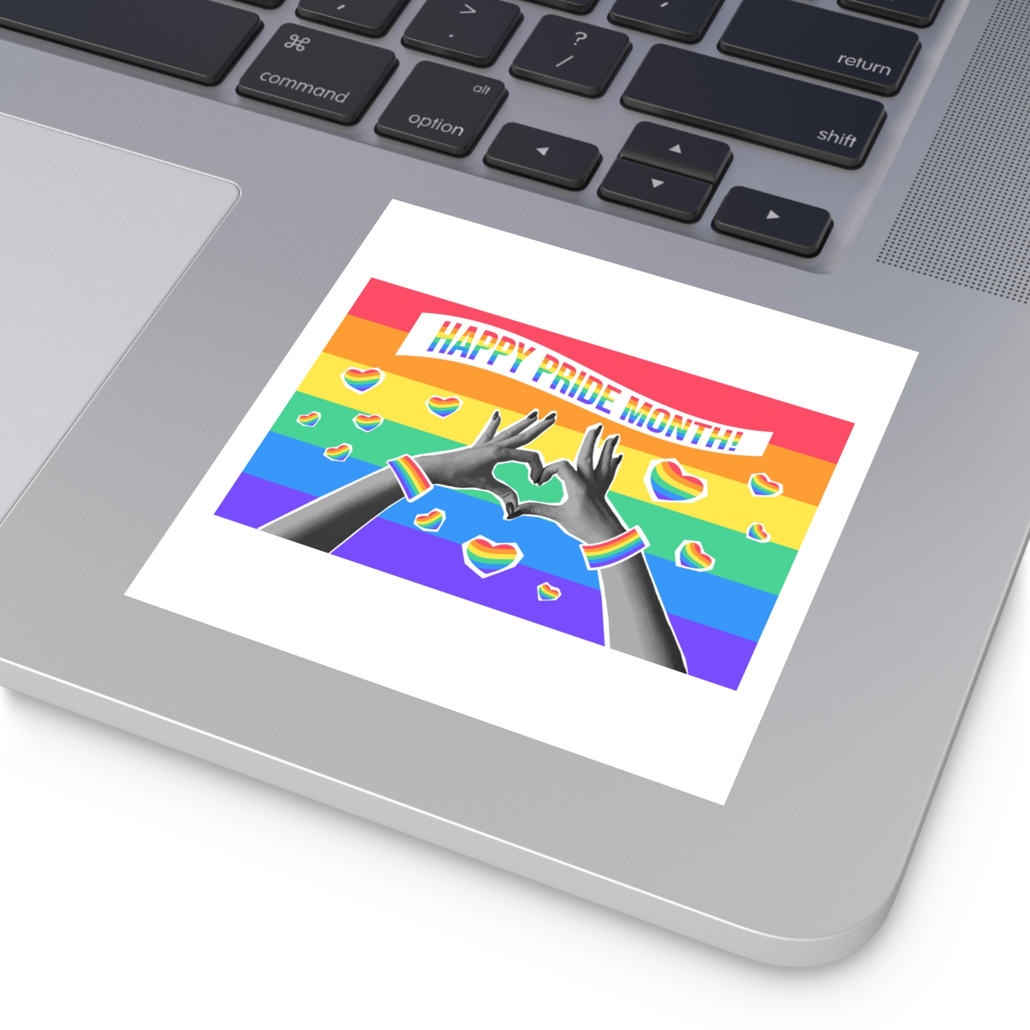 Lgbtq Pride Month Card Y2k Style Trendy Retro Collage Halftone Hands Laminate Stickers Square - Image 23