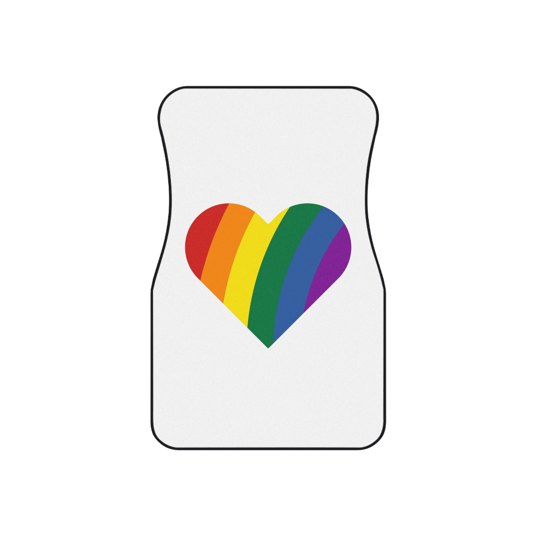 Minimalist Pride Heart Filled With Rainbow Colors Car Mats Set Of 4 - Image 2
