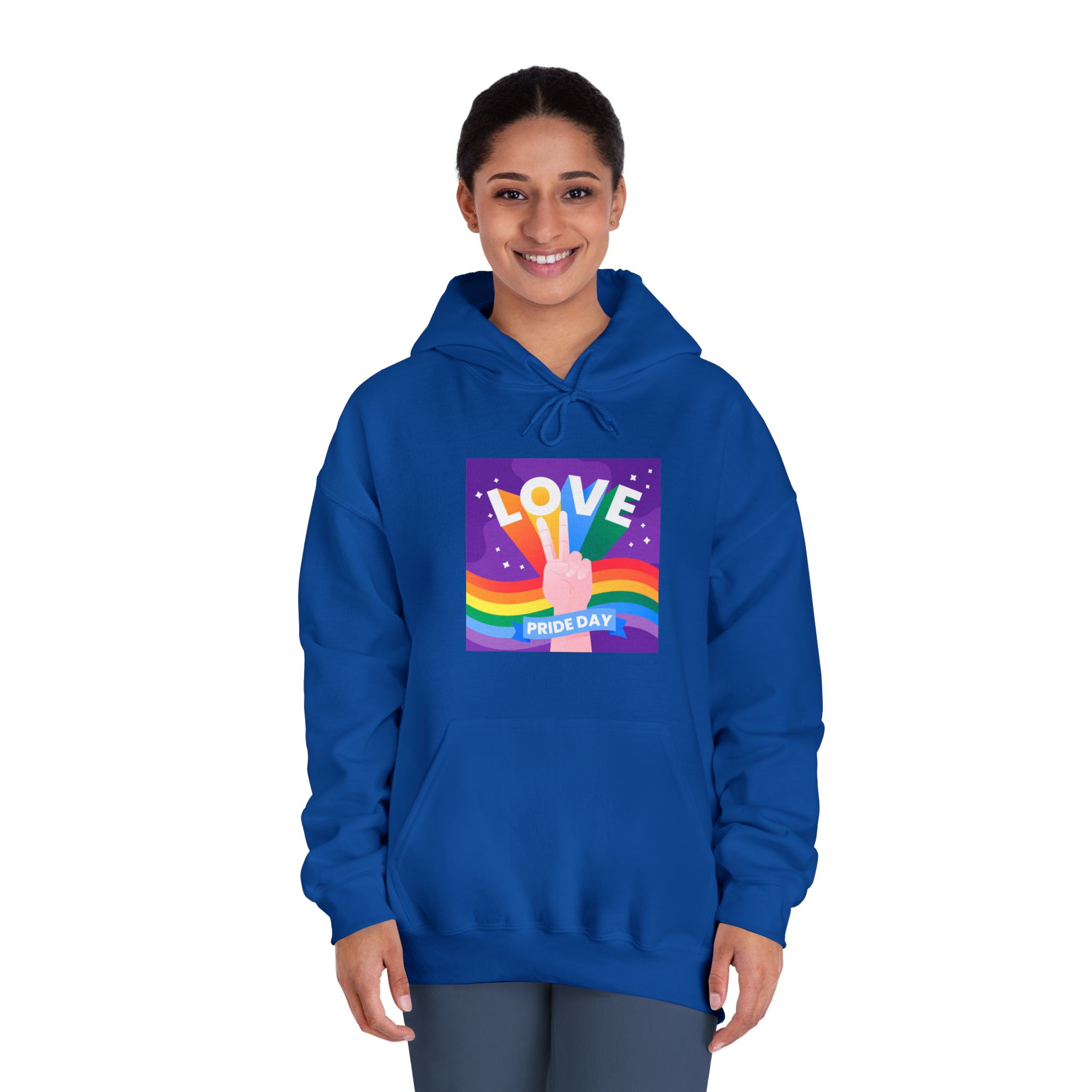 Pride Day Event Message Design Unisex Dryblend Hooded Sweatshirt - Image 28