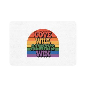Love Will Always Win Pride Celebration Pet Food Mat 12x18