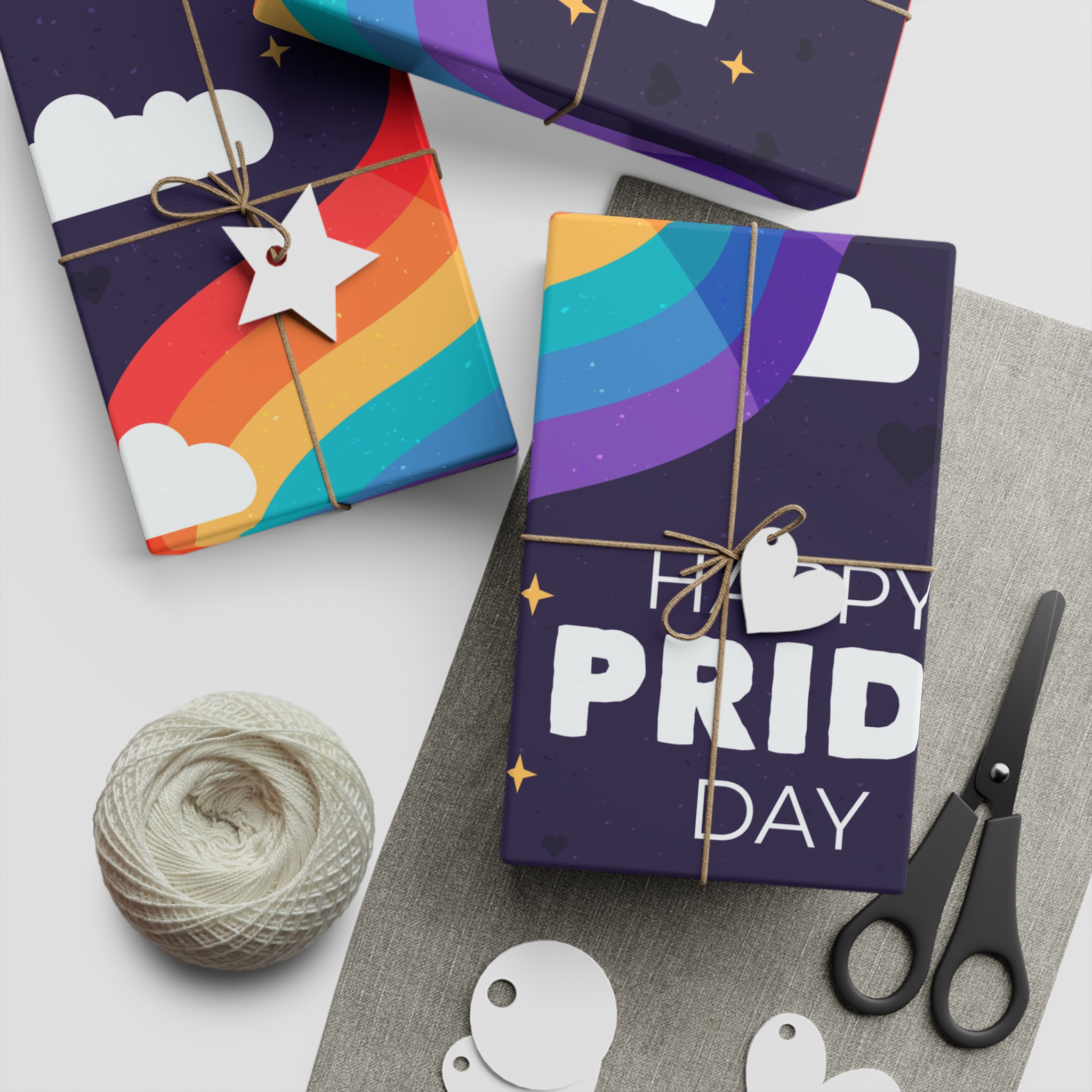 Rainbow Flag Pride Day Gift Wrapping Paper Sheets 1pc - Image 2