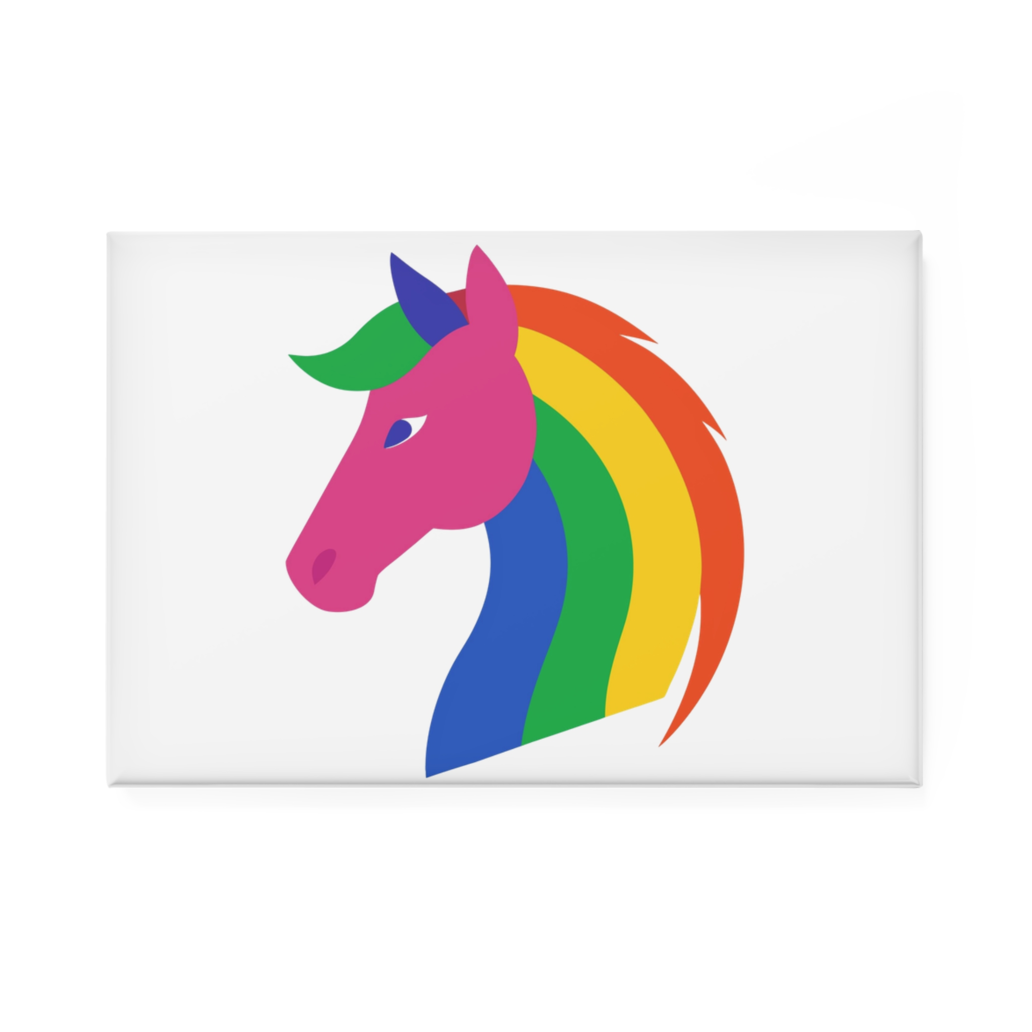 Rainbow Unicorn Head Flat Style Button Magnet Rectangle 1 And 10 Pcs - Image 5