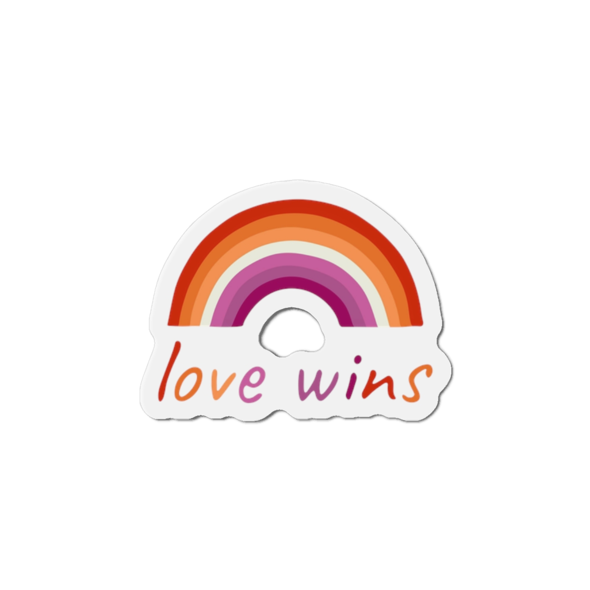 Colorful Rainbow Shape Lesbian Pride Flag Happy Pride Day Lgbtqia Community Pride Month Vector Hand Drawn Doodle Posters Stickers Logo Cards (1) Die Cut Magnets