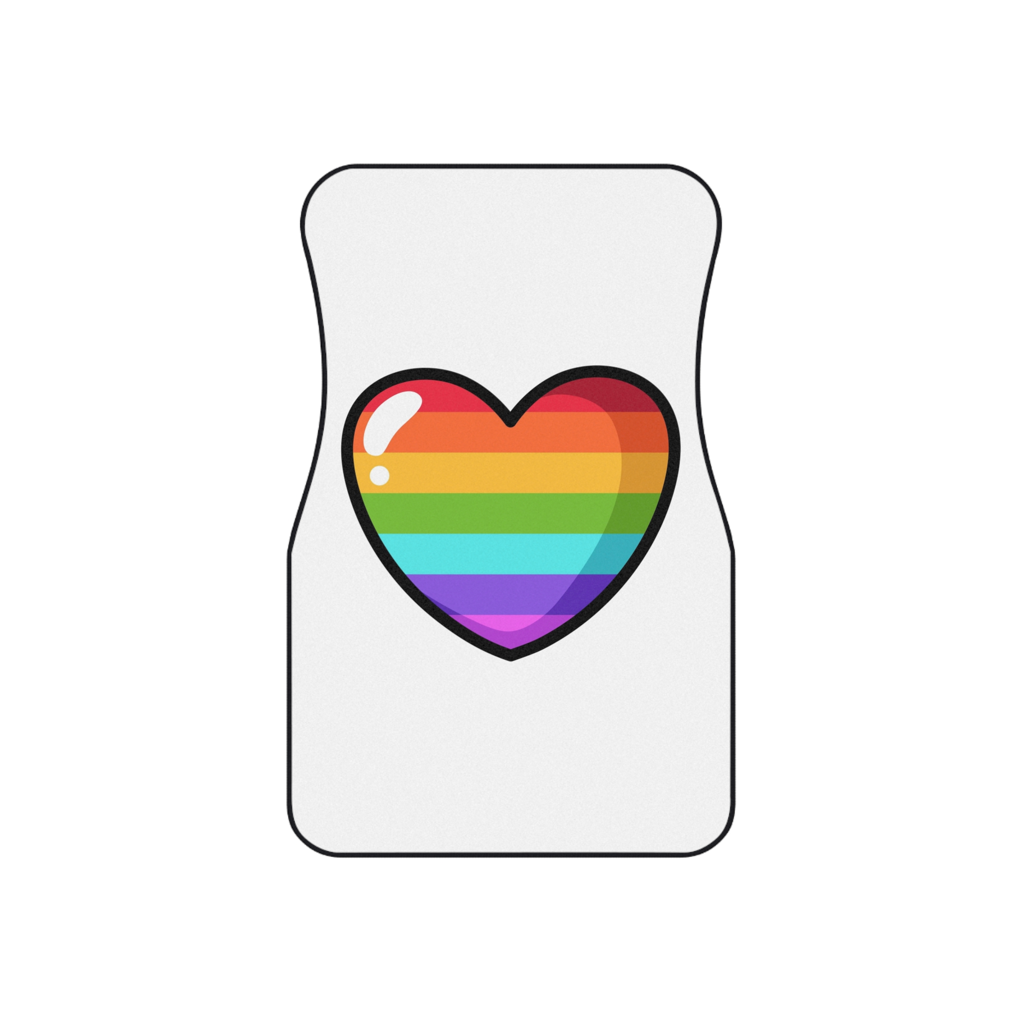 Pride Heart Cartoon Style Car Mats Set Of 4 - Image 2